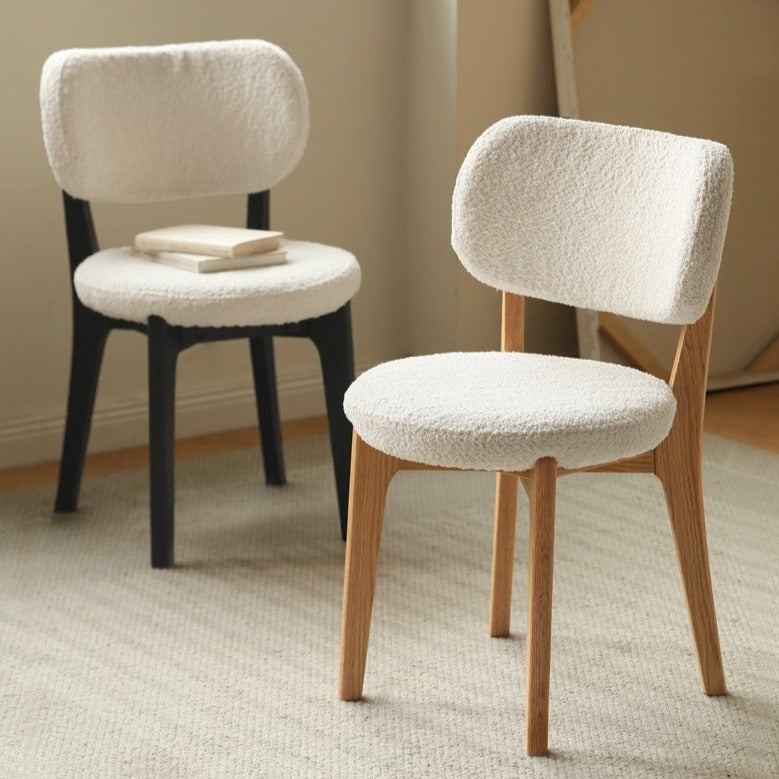 Premium Oak Solid Wood Makeup Stool with Soft Lamb Velvet Upholstery - Perfect for Vanity, Dressing Table & Bedroom Decor