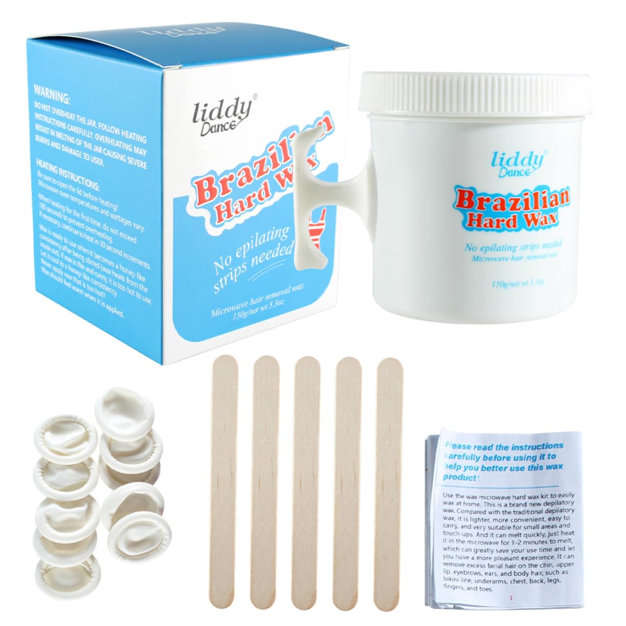1 Set Professional Microwave Wax Kit - Hard Wax Beads & Sticks for Hair Removal - Includes Wax Pot & Roller - Ideal for At-Home Waxing, Salon Use & Smooth Skin Care