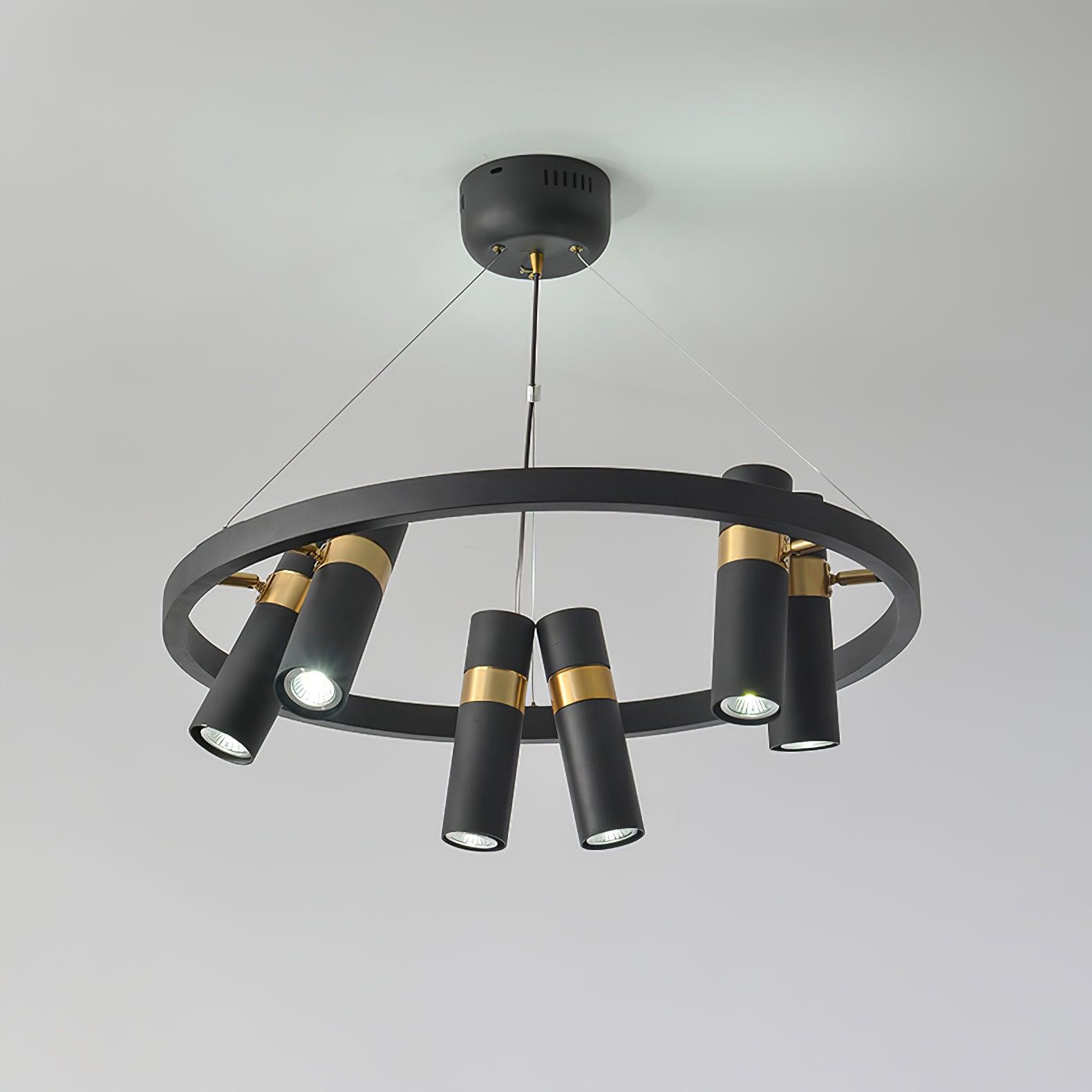 Black Multi Pipe Chandelier - Industrial Style Ceiling Light Fixture for Dining Room, Living Room & Bedroom Decor
