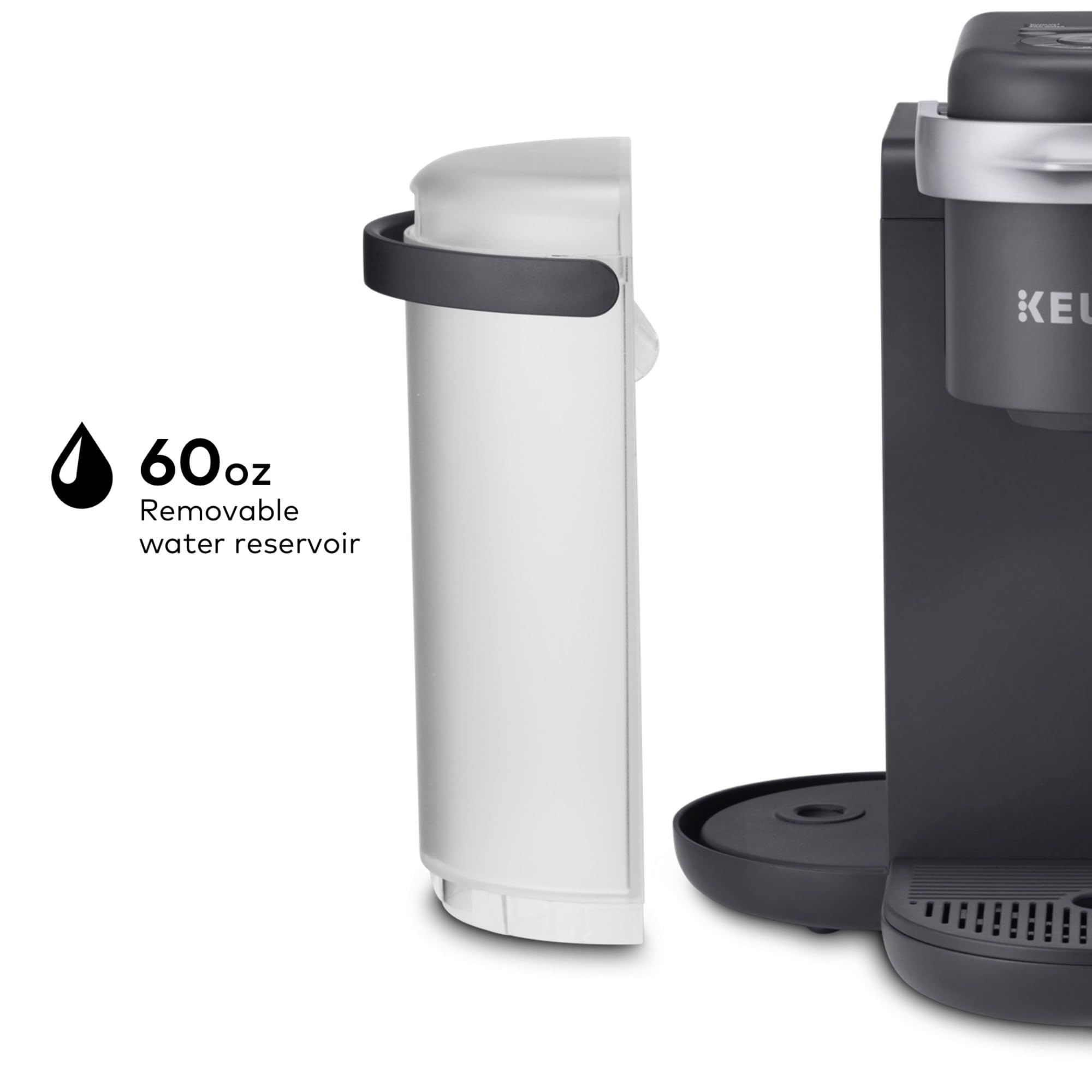 Keurig K-Cafe Single Serve Coffee Maker with Latte & Cappuccino Function - Includes 32 K-Cup Pods (Dark Charcoal) - Perfect for Home, Office & Small Spaces