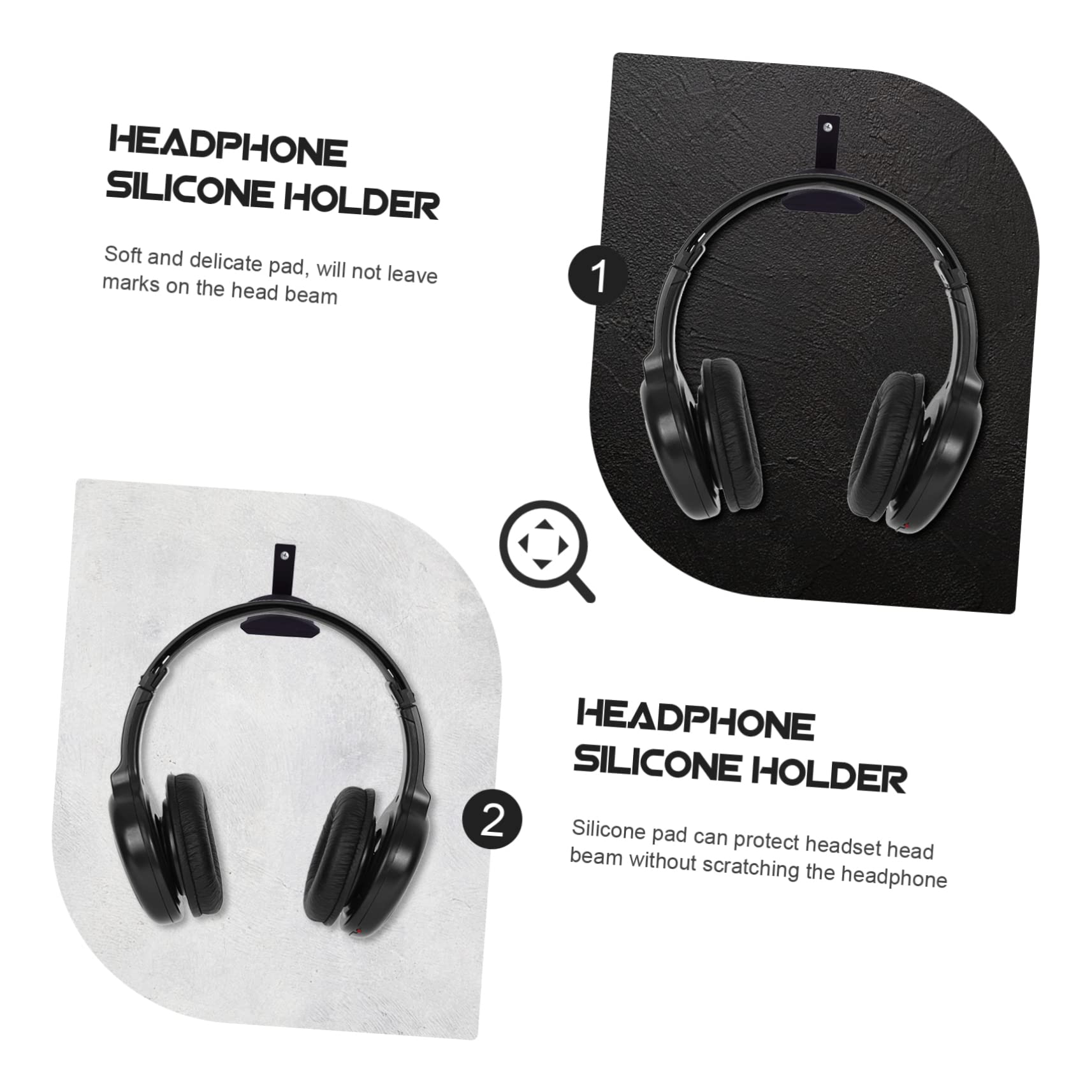 Holibanna 3-Pack Universal Under Desk Headphone Stand Holder with Soft Pad - Space Saving Headset Organizer for Gaming, Office & Home Workspace Accessories