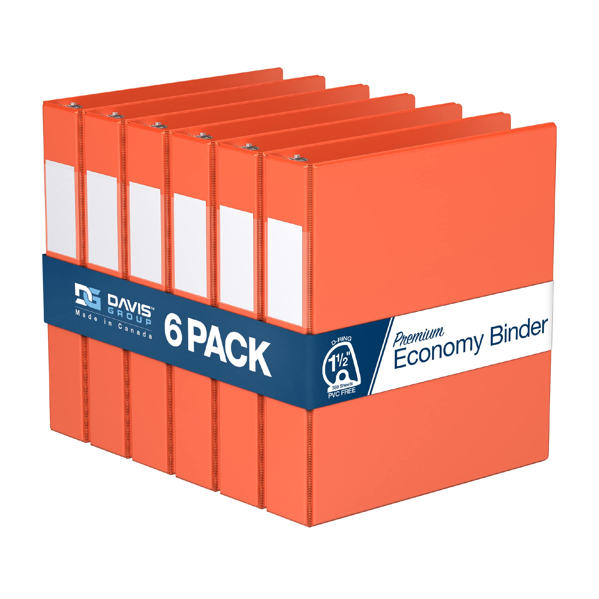 Premium 1.5-Inch 3-Ring Binders - 6 Pack D-Ring Notebooks for School, Office & Home Organization - Vibrant Orange Binders for Students, Teachers & Professionals - Perfect for Document Storage, Presentations & Project Management
