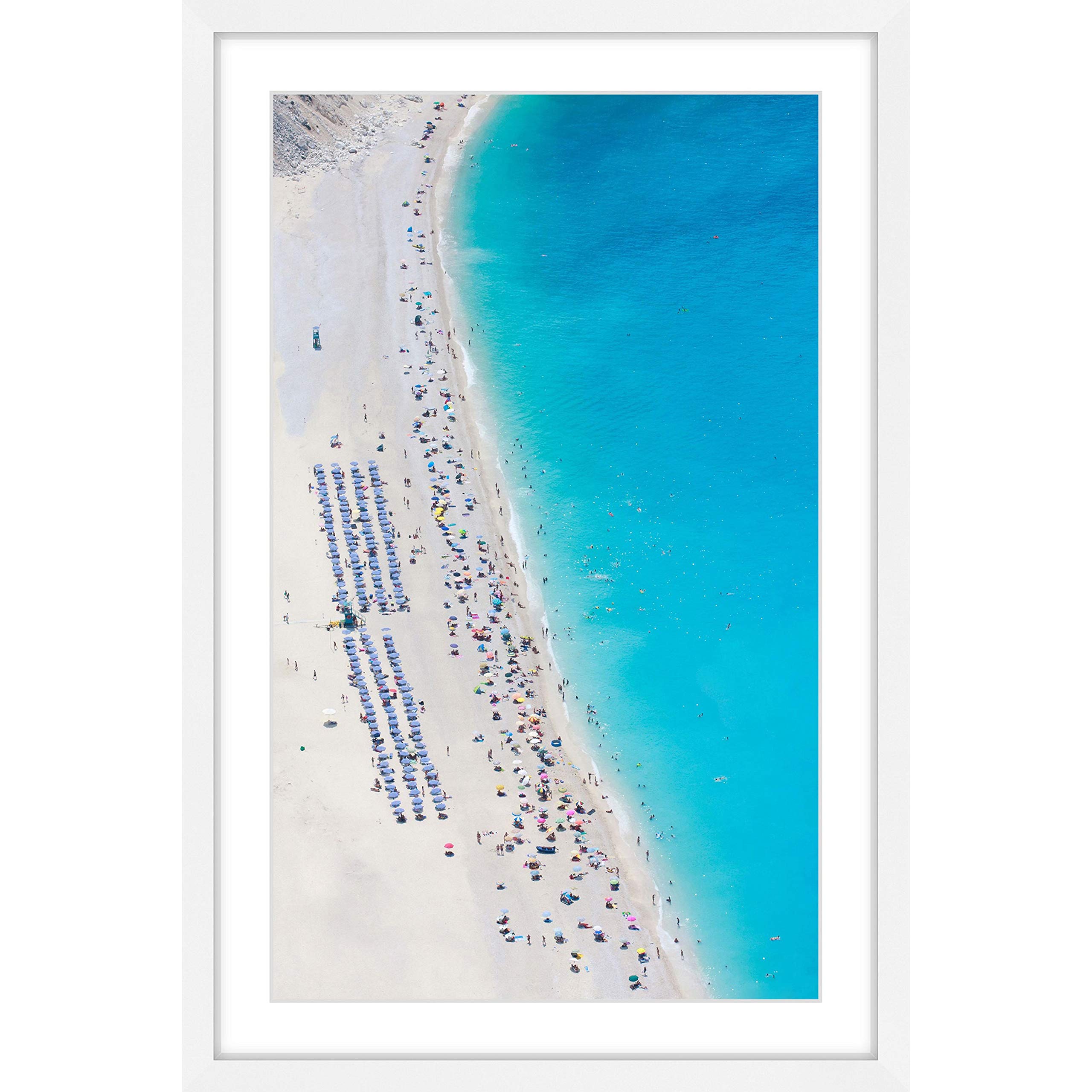 Marmont Hill Handmade Beach Gathering Framed Print 16x24 Inch - Coastal Wall Art for Living Room, Bedroom & Beach House Decor