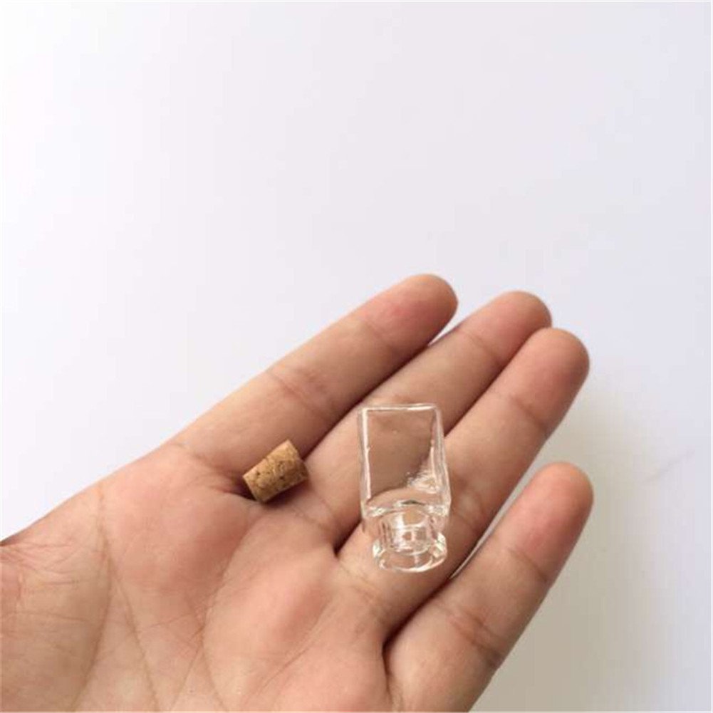 100pcs Mini Rectangle Glass Bottles with Cork - Transparent Small Jars for DIY Crafts, Wedding Favors, Essential Oils & Gift Packaging - Perfect for Home Decor, Party Supplies & Bathroom Organization