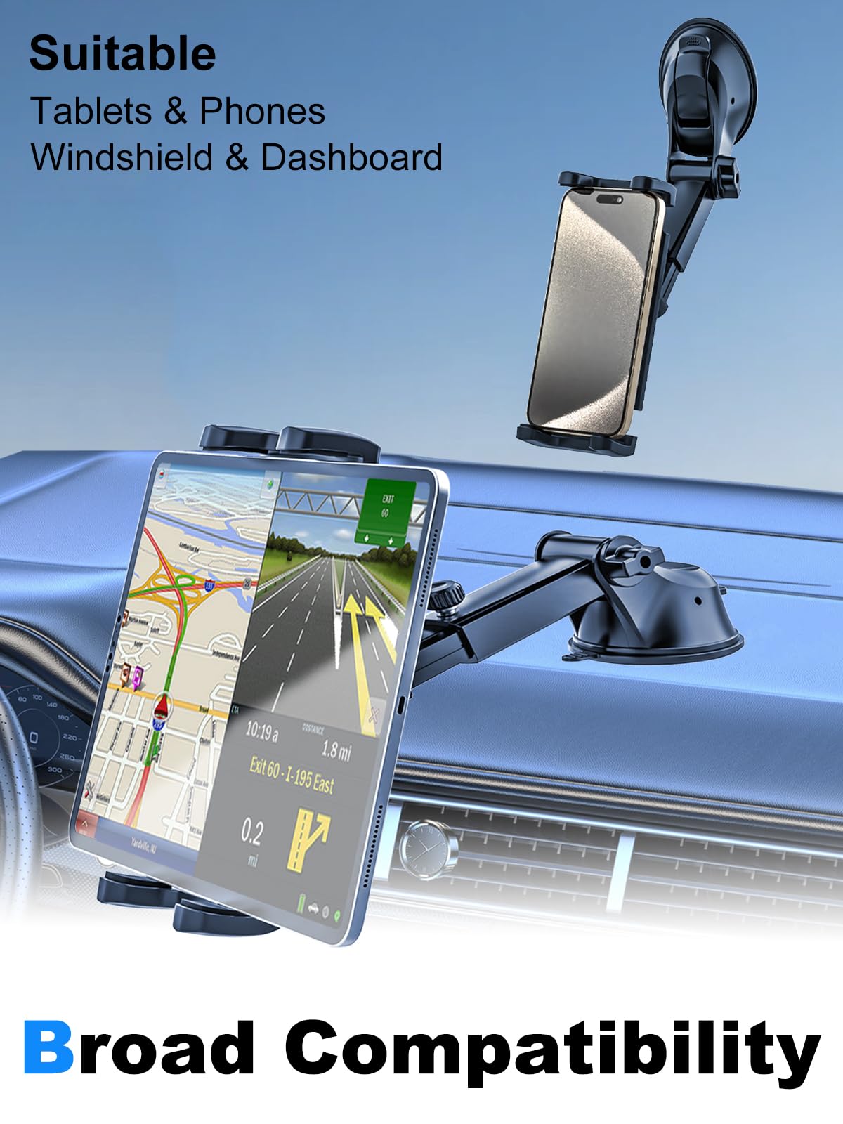 Universal Car Dashboard Tablet Mount Holder for 4-13