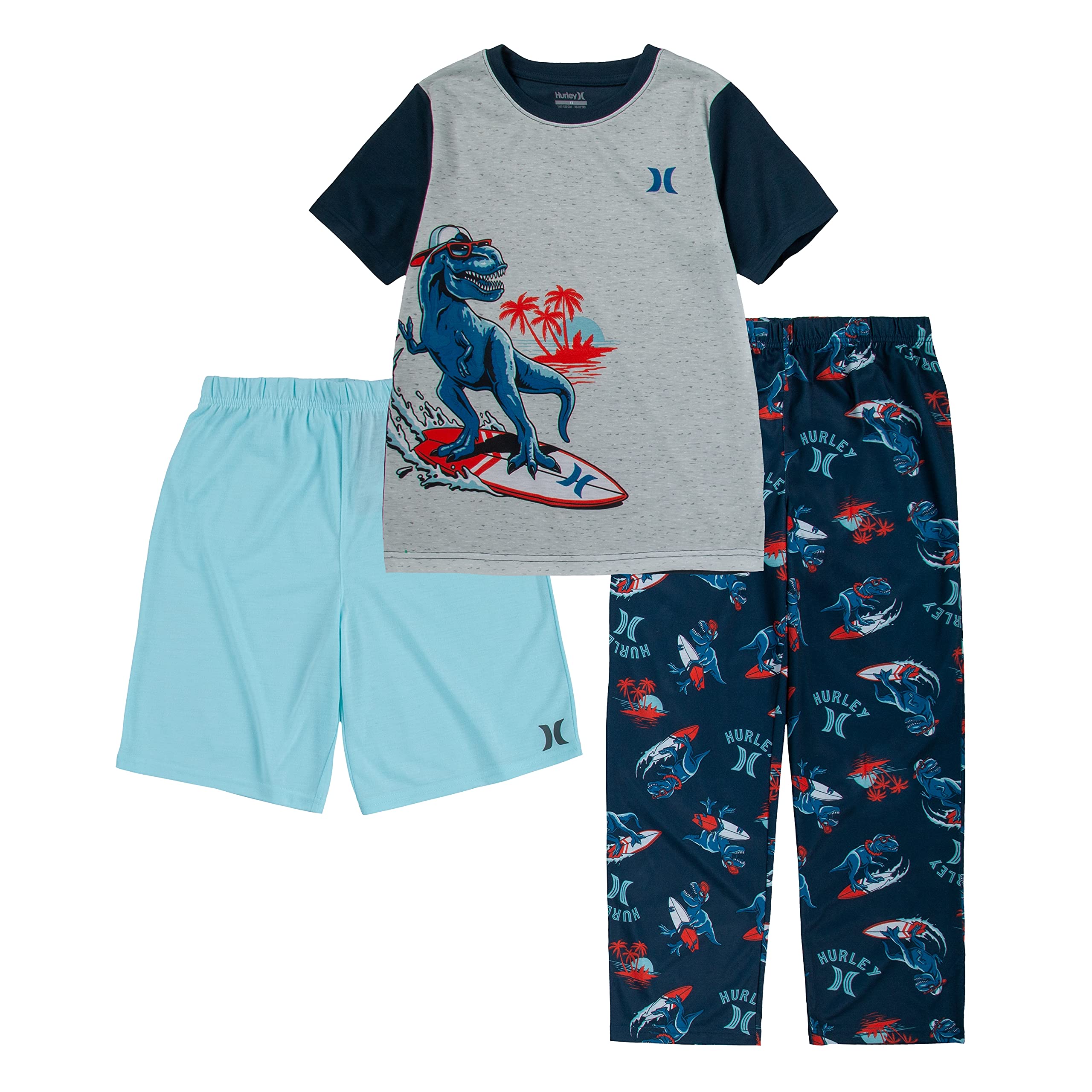 Hurley Boys' Pajama Set - Soft Cotton 2-Piece Sleepwear for Kids | Comfortable Nightwear for Bedtime & Lounging | Perfect for Sleepovers, Travel & Cozy Nights