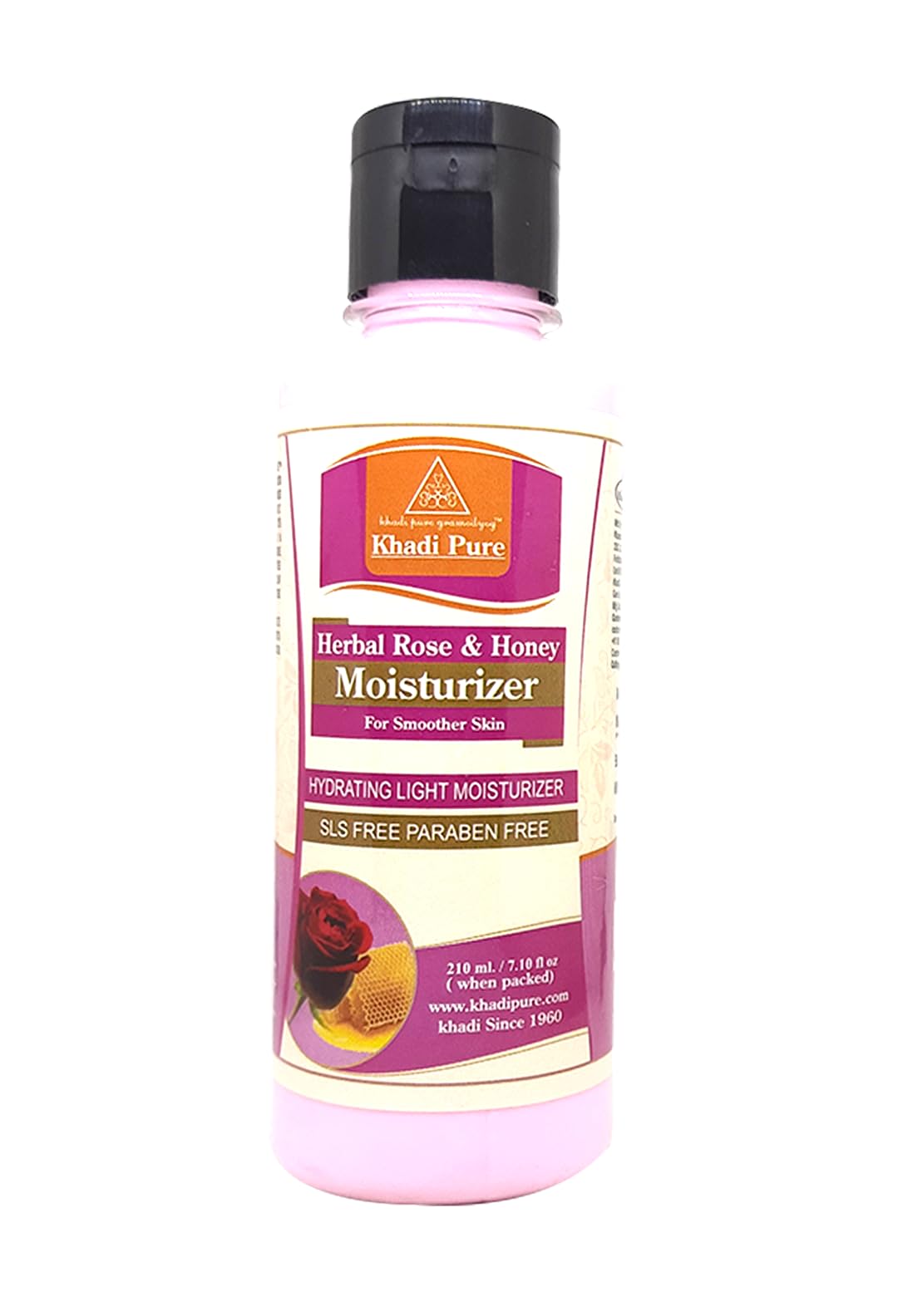 Khadi Pure Herbal Rose & Honey Moisturizer with Shea Butter - SLS-Free, 210ml | Natural Face Cream for Dry Skin | Perfect for Daily Hydration & Night Care Routine