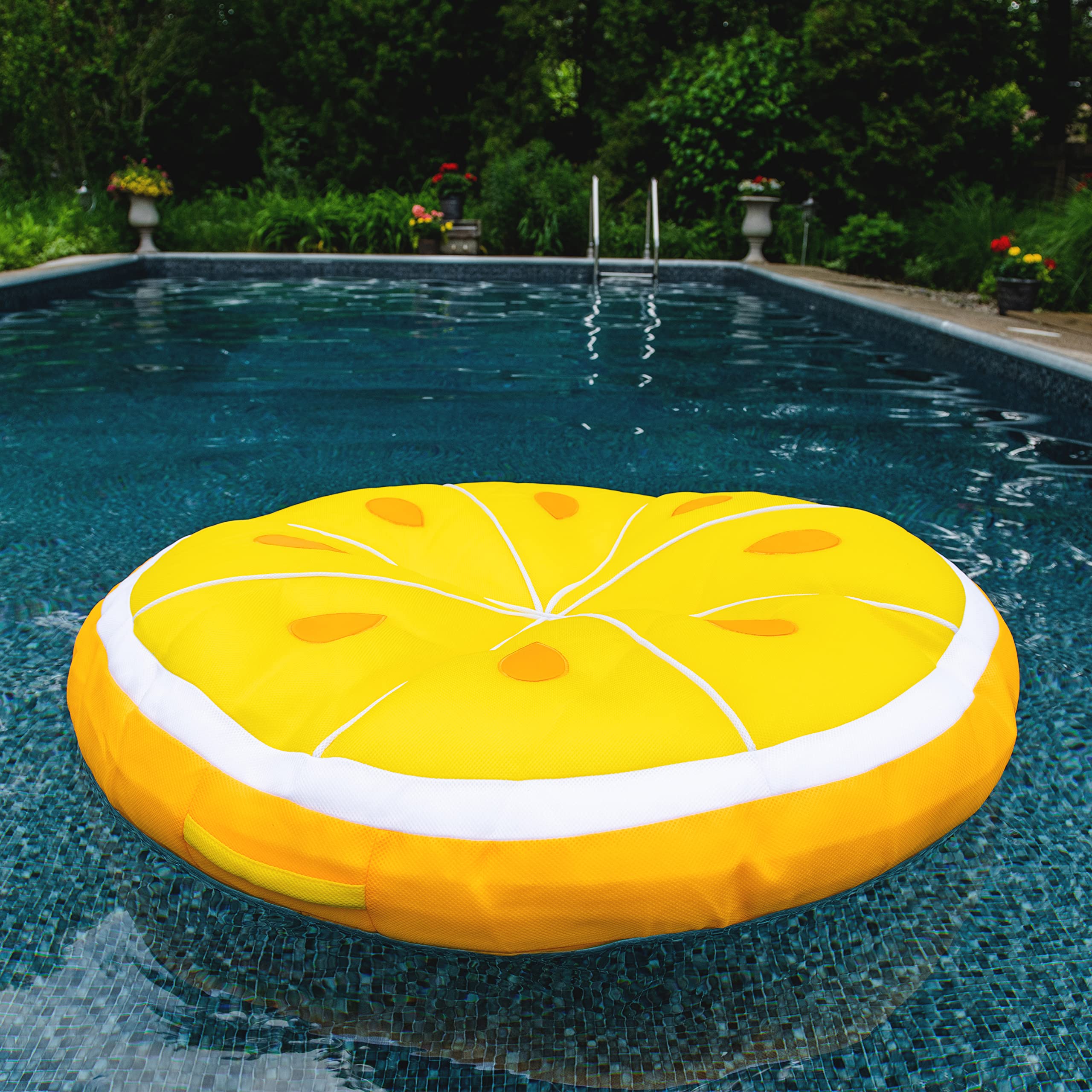 Big Joe Fruit Pool Floats - No Inflation Required, Quick-Drying Fabric, Round Pool Loungers & Noodles - Perfect for Summer Pool Parties, Beach Vacations & Backyard Relaxation