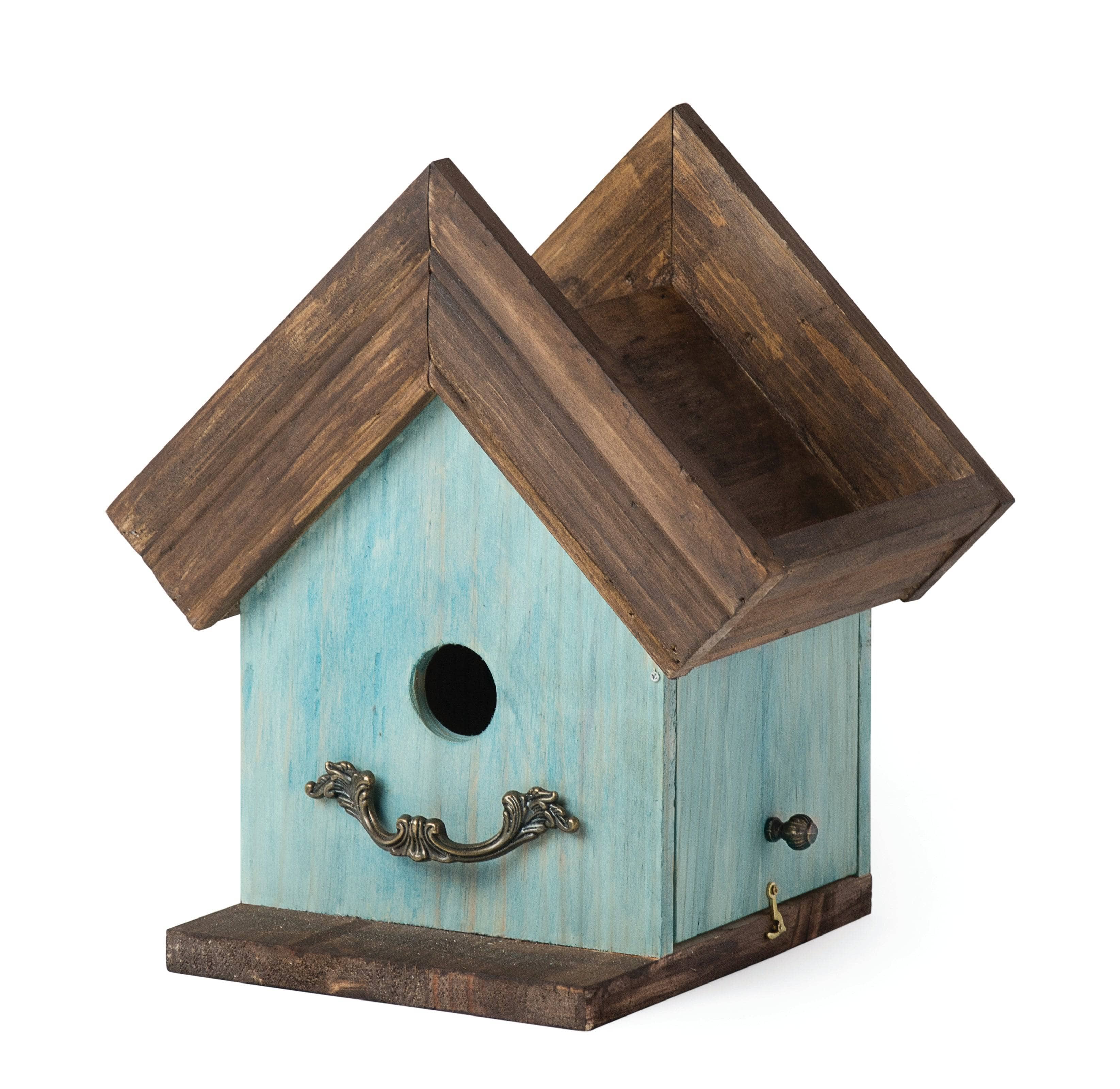 Eco-Friendly Blue Amber Plantable Birdhouses for Garden & Outdoor Decor - Attract Birds & Grow Wildflowers