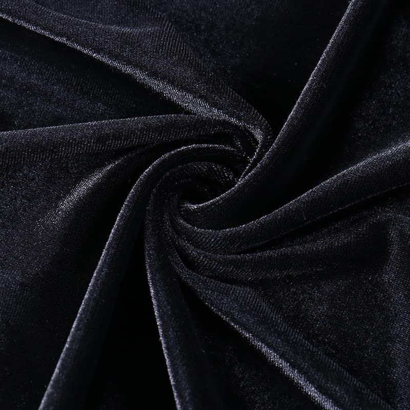 LANSHULAN Long Flare Sleeve Vintage Lace Cutout Black Split Goth Dress for Women | Elegant Evening Party, Date Night & Gothic Fashion Outfit