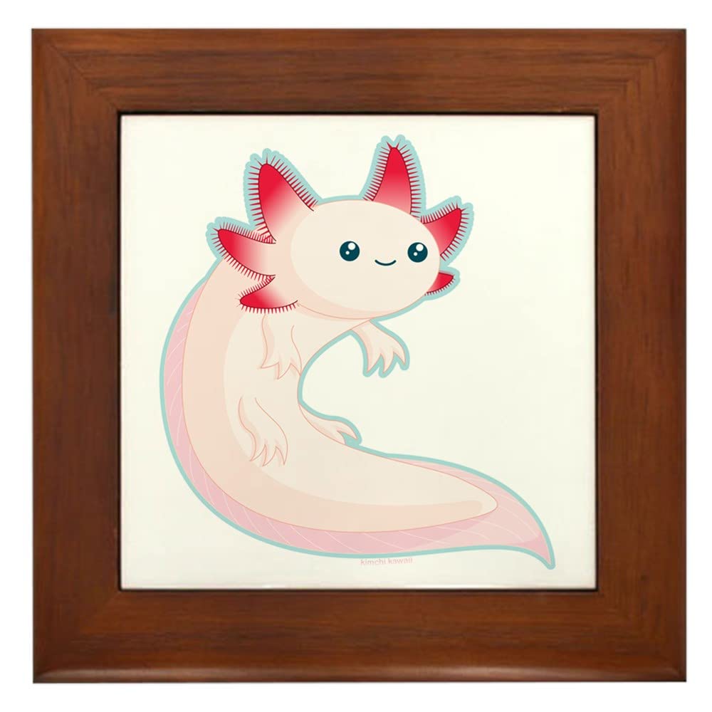 Unique Axolotl Framed Decorative Tile - Handcrafted Wall Art for Home & Office Decor | Perfect Gift for Animal Lovers, Bathroom & Kitchen Wall Hanging