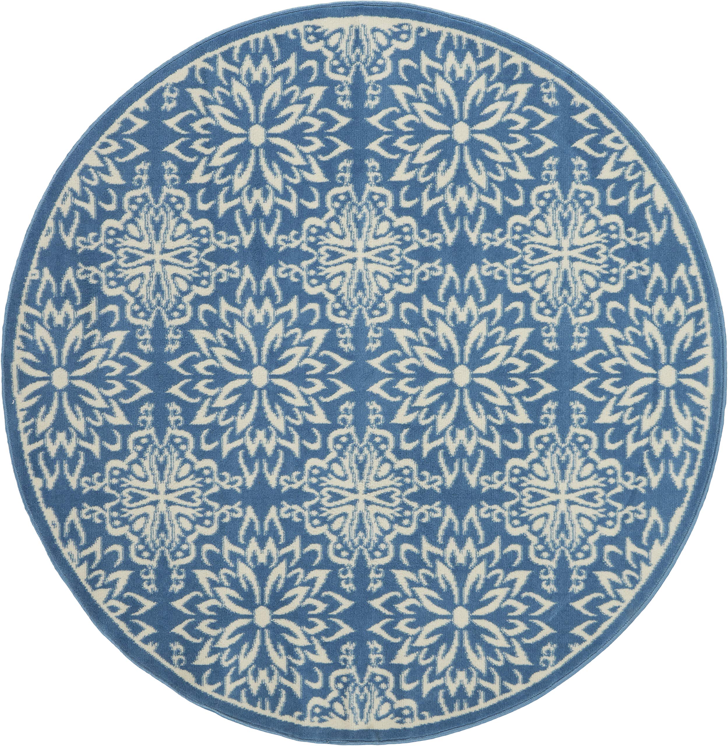 Nourison Jubilant Floral Ivory/Blue 5'3