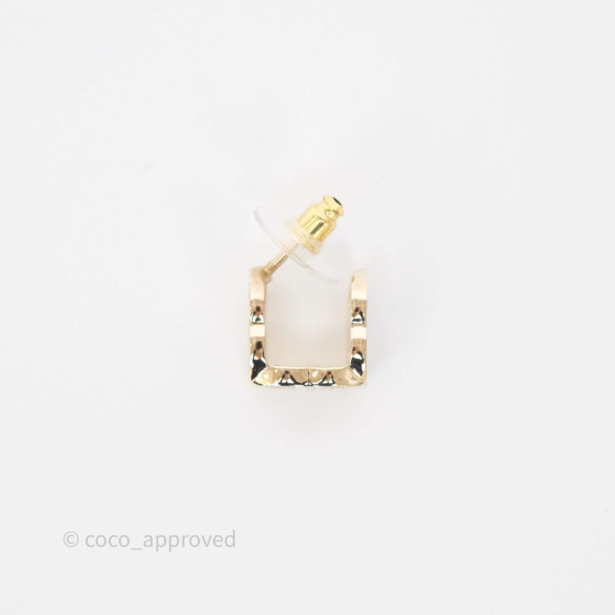 Chanel CC Crystals Square Earrings Gold Tone 23B - Luxury Fashion Jewelry for Women, Perfect for Parties, Weddings & Special Occasions