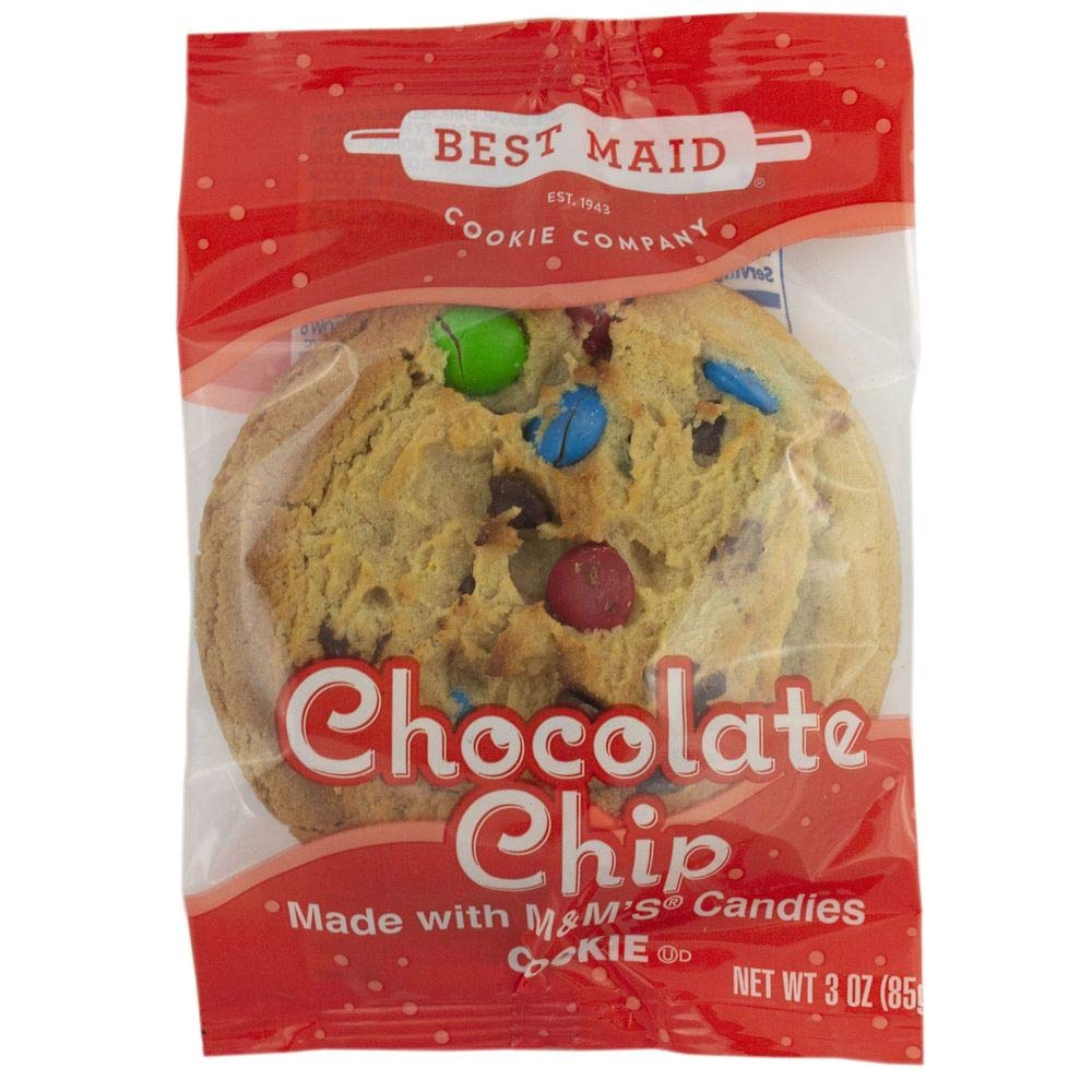 Best Maid Chocolate Chip Cookies with M&M's - 3 Ounce (48 per Case) | Bulk Snacks for Parties, Office Treats & School Events