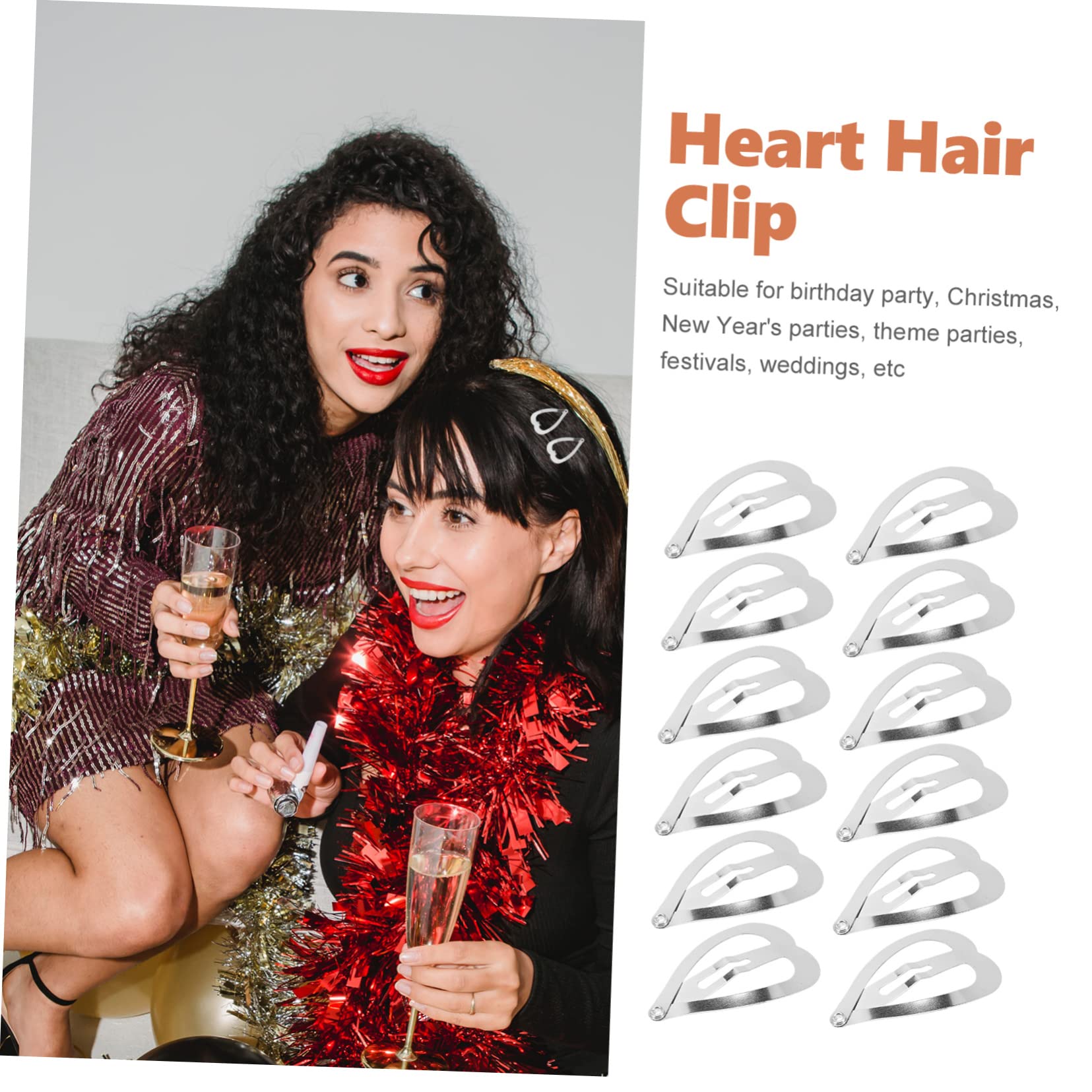 BIUDECO 2 Sets Fashionable Metal Heart Hair Clips for Women - Decorative Hair Pins & Barrettes (200pcs) - Perfect for Parties, Weddings, and Everyday Hairstyling