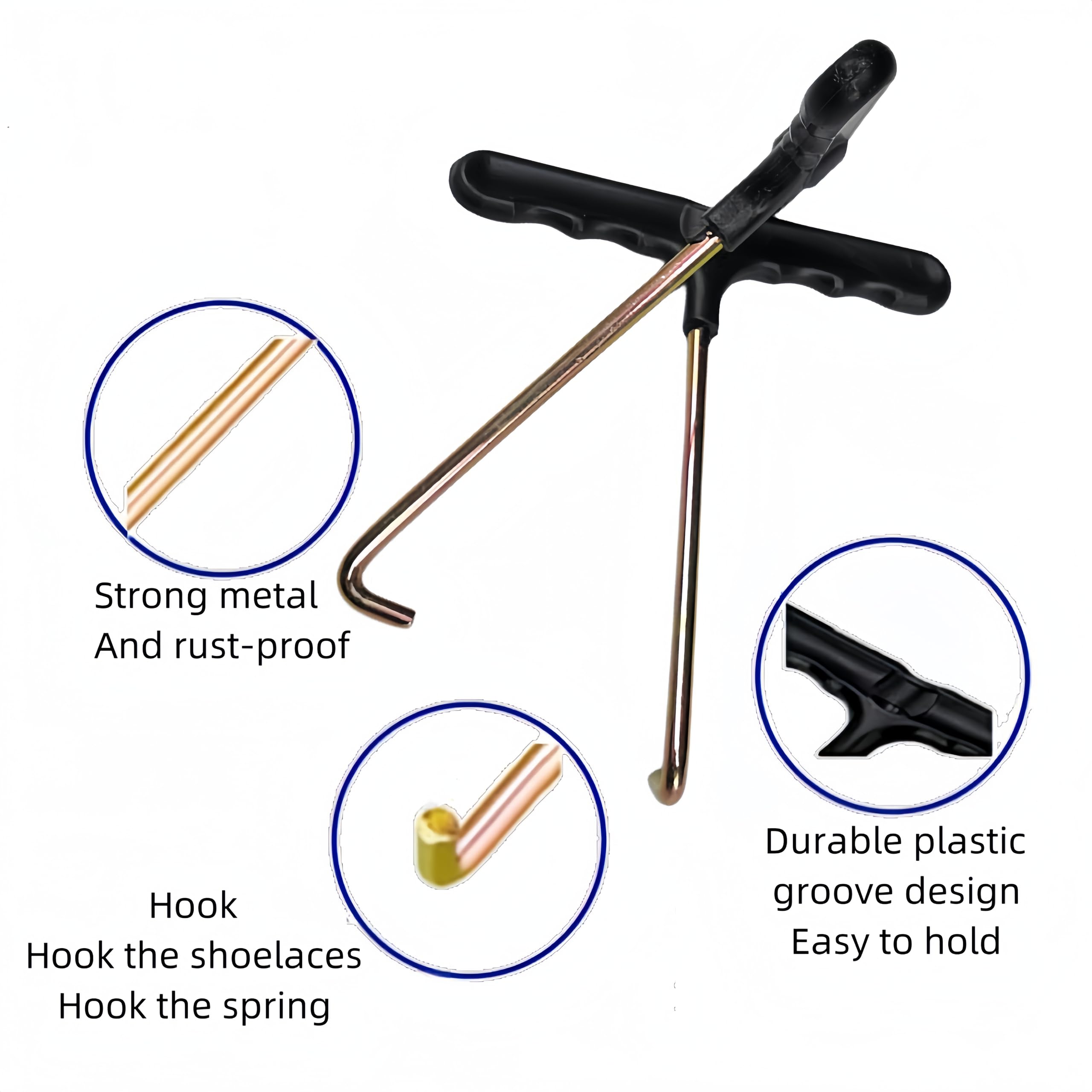 2-Pack Trampoline Spring Hook Puller Tool Kit - Heavy Duty Shoe Lace Tightener for Ice Skates & Roller Skates - Durable Plastic Hockey Skate Tightening Tool (Perfect for Rink, Training & Equipment Maintenance)