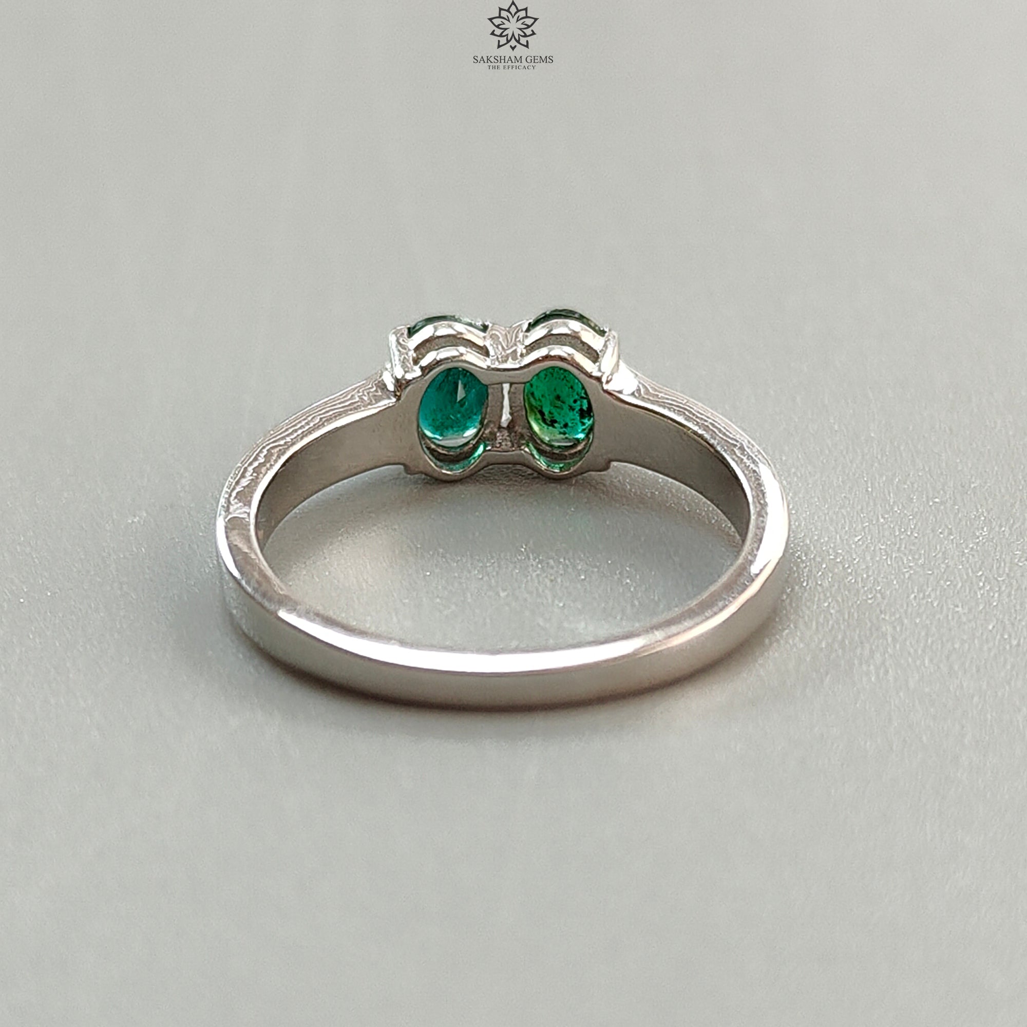 Natural Untreated Emerald Oval Faceted Cut 925 Sterling Silver Ring - 2.86gms Prong Set Size 7.5 US | Elegant Jewelry for Women, Perfect Gift for Anniversary, Birthday & Special Occasions