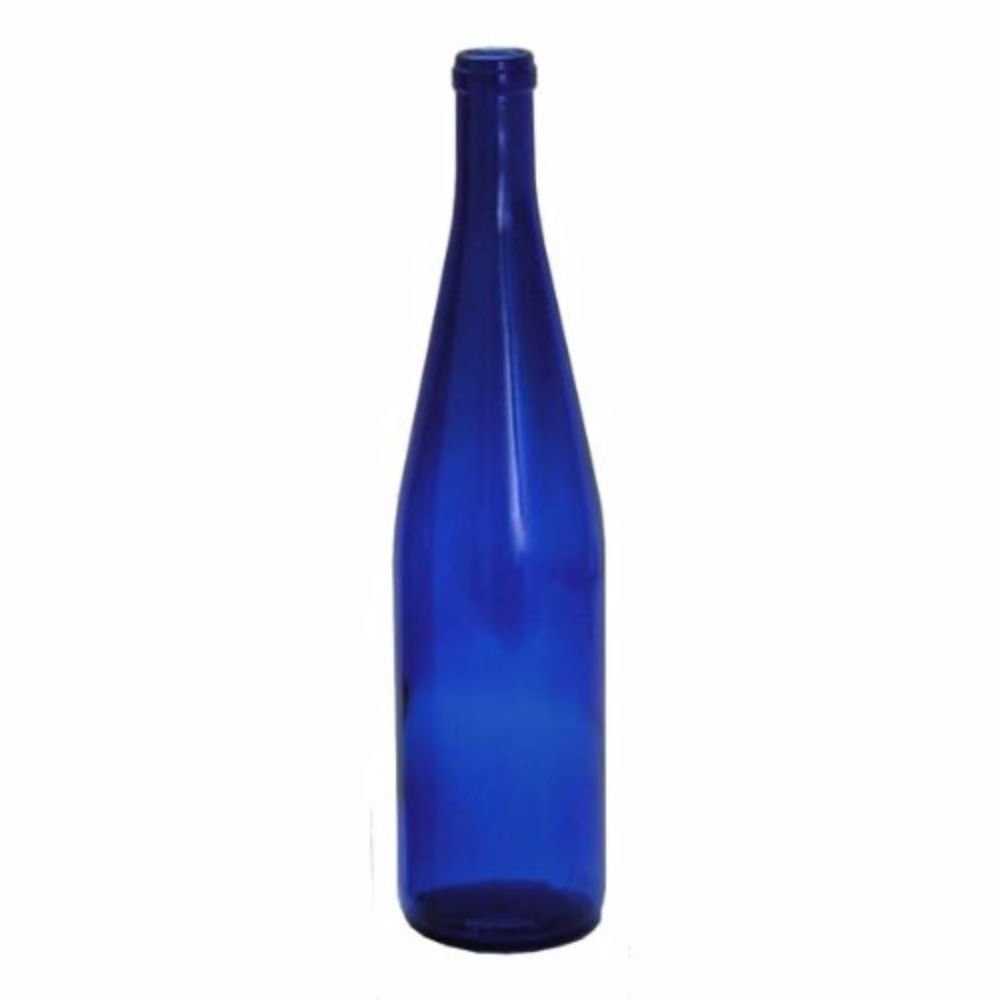 Premium 750ml Cobalt Blue California Hock Wine Bottles - Case of 12 | Perfect for Home Brewing, Craft Cocktails & Gift Packaging