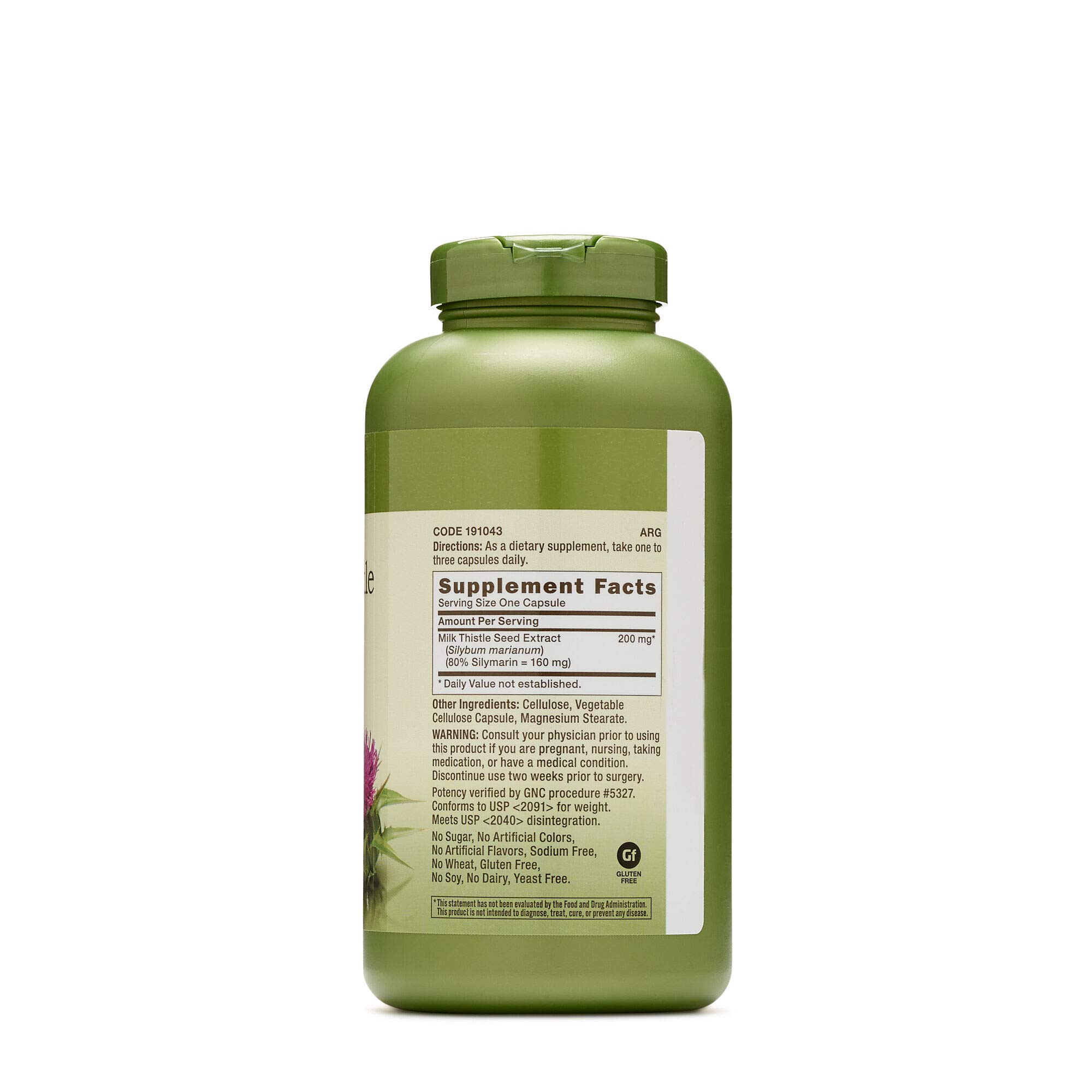 GNC Herbal Plus Milk Thistle 200mg - 300 Capsules for Liver Detox & Health Support | Natural Liver Cleanse Supplement | Ideal for Daily Wellness & Post-Alcohol Recovery