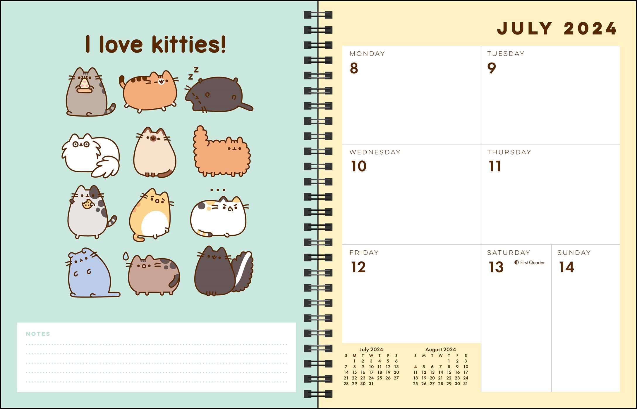Pusheen 16-Month 2023-2024 Weekly & Monthly Planner Calendar - Cute Cat Organizer for School, Office & Home Use