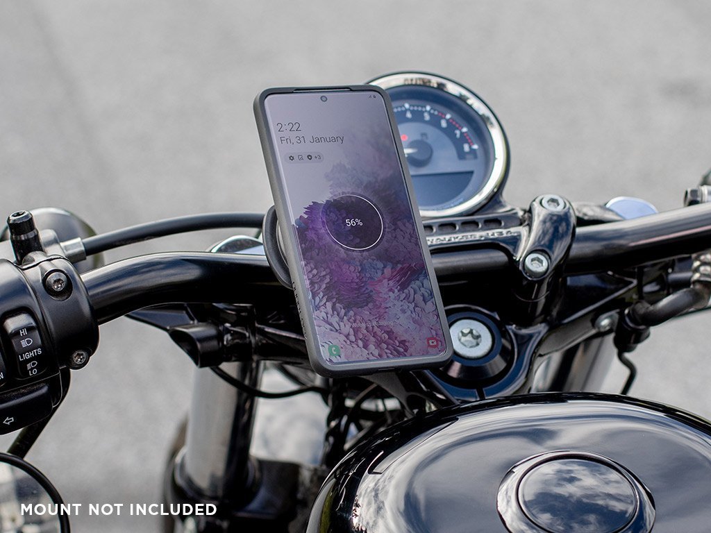 Wireless Charging Phone Mount for Motorcycles - Fast Qi Charger for iPhone & Android - Perfect for Commuting, Touring & Adventure Riding