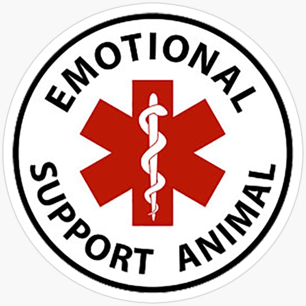Emotional Support Animal & Human Sticker - Funny Do Not Pet Vinyl Decal for ESA Awareness - Durable Bumper Sticker for Cars, Laptops & Water Bottles - Perfect for Service Dog Owners & Mental Health Support