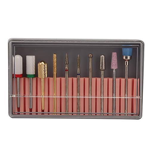 10PCS Professional Nail Drill Bits Kit for Pedicure & Manicure - Compatible with Nail Polishing Machines (BH-08) | Durable Nail Care Accessories for Salon & Home Use