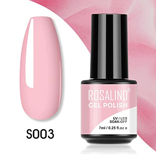 ROSALIND UV Gel Polish Soak Off 7ml - Long Lasting Pure Color Nail Polish for Nail Art, LED/UV Lamp Required (S003) - Perfect for Salon, Home Manicure & DIY Nail Designs