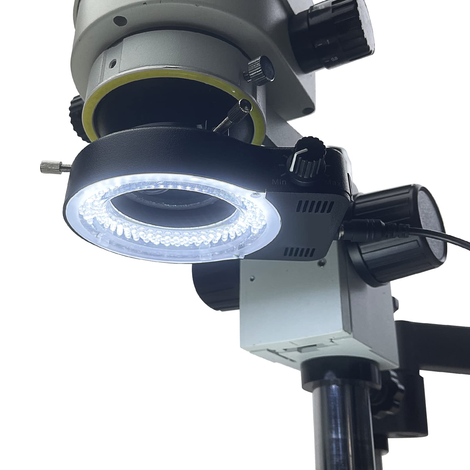 144 LED Ring Light for Stereo Microscope - Adjustable White Illuminator for Binocular/Trinocular Microscopes, Soldering & Repair Work | Perfect for Industrial Inspection, Jewelry Making & Microscope Photography