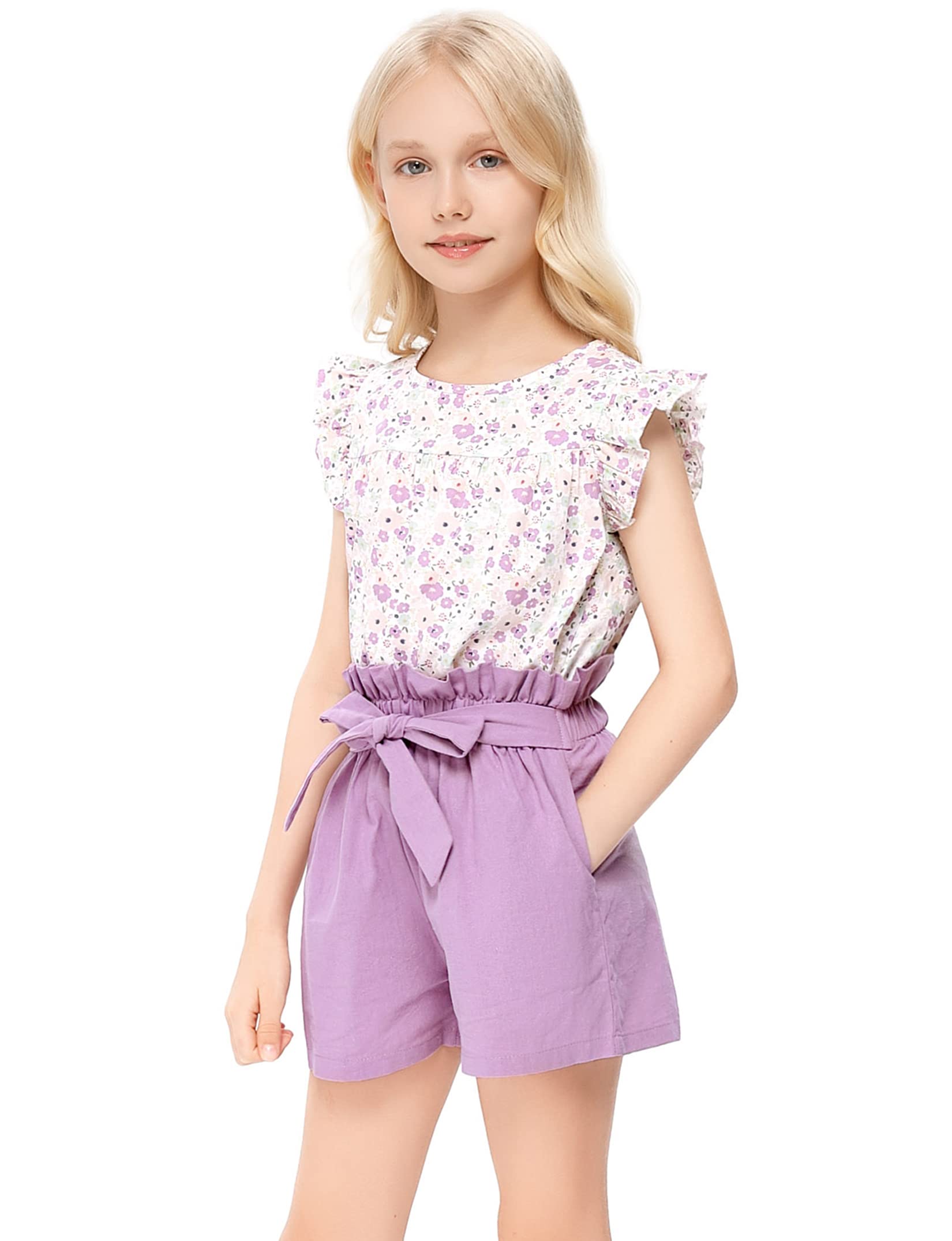 Girls Summer 2-Piece Outfit Set - Cute Short Sleeve T-Shirt & Comfortable Shorts | Perfect for Playdates, Beach Trips & Summer Adventures