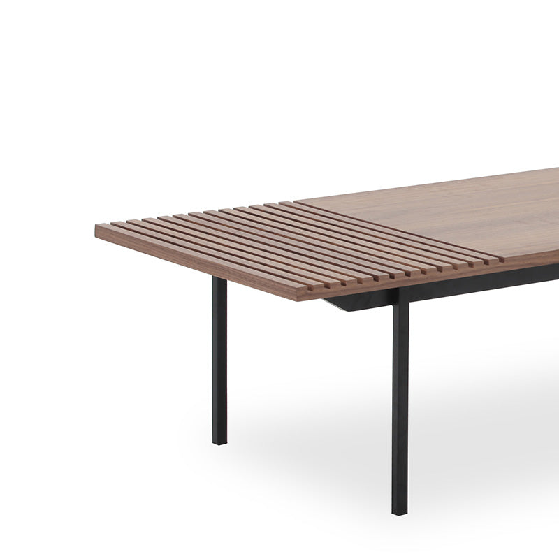 TOZZI 32-Inch Square Coffee Table - Walnut & Black Finish - Modern Living Room Center Table for Home Decor & Small Space Furniture