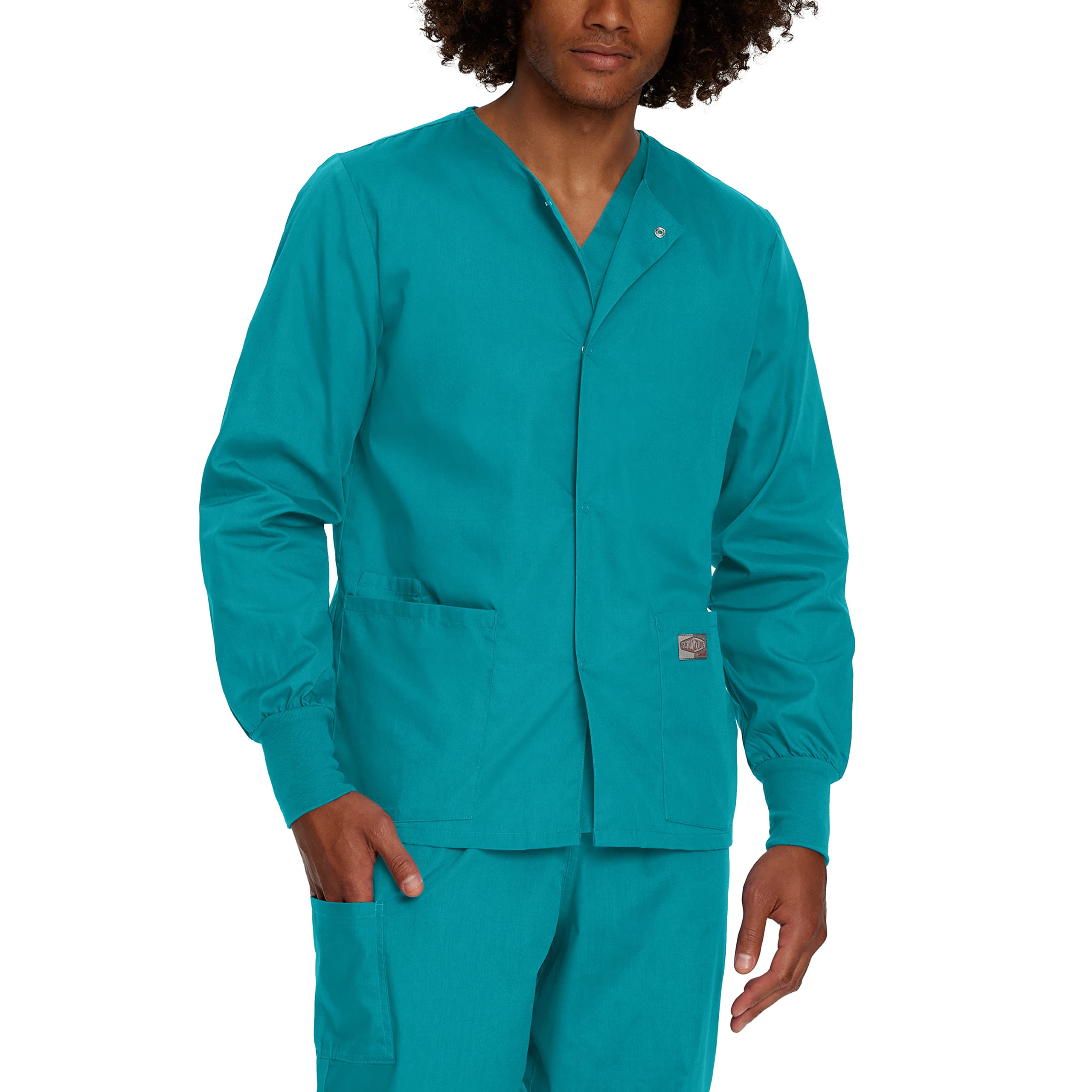Landau Scrub Zone Unisex Relaxed Fit 2-Pocket Snap-Front Scrub Jacket 75231 - Comfortable Medical Uniform for Doctors, Nurses & Healthcare Professionals - Perfect for Hospitals, Clinics & Healthcare Work Environments