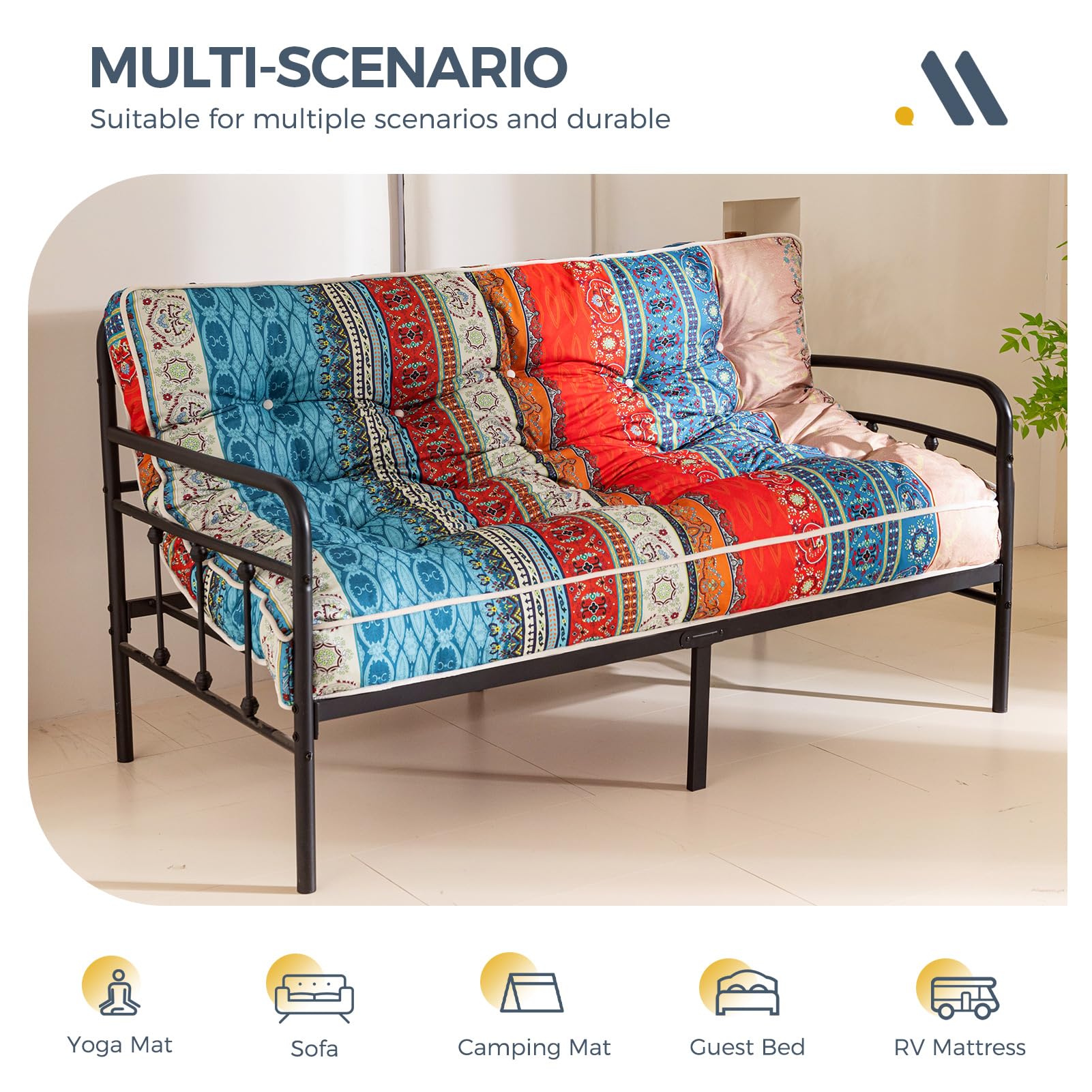 MAXYOYO 6 Inch Futon Mattress Full Size - Thickened Sofa Bed & Floor Mattress for Guest Room, Dorm, or Small Space - Comfortable & Versatile Sleeping Solution