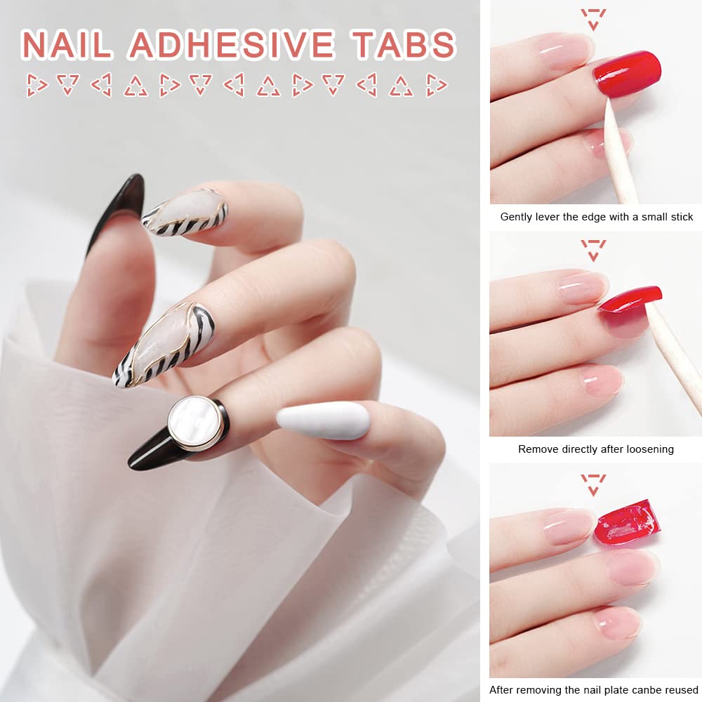960Pcs Super Sticky Double-Sided Nail Glue Tabs - 40 Sheets Pink Nail Adhesive Stickers for Acrylic Nails - Waterproof Jelly Nail Tape for Flexible Fake Nails - Perfect for Manicures, Nail Extensions & DIY Nail Art at Home or Salon