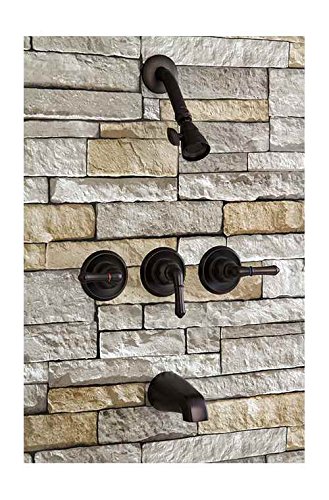 Kingston Brass KB235 Magellan 3-Handle Tub and Shower Faucet - Oil Rubbed Bronze Finish, 5-Inch Spout Reach - Perfect for Bathroom Renovation and Modern Home Decor