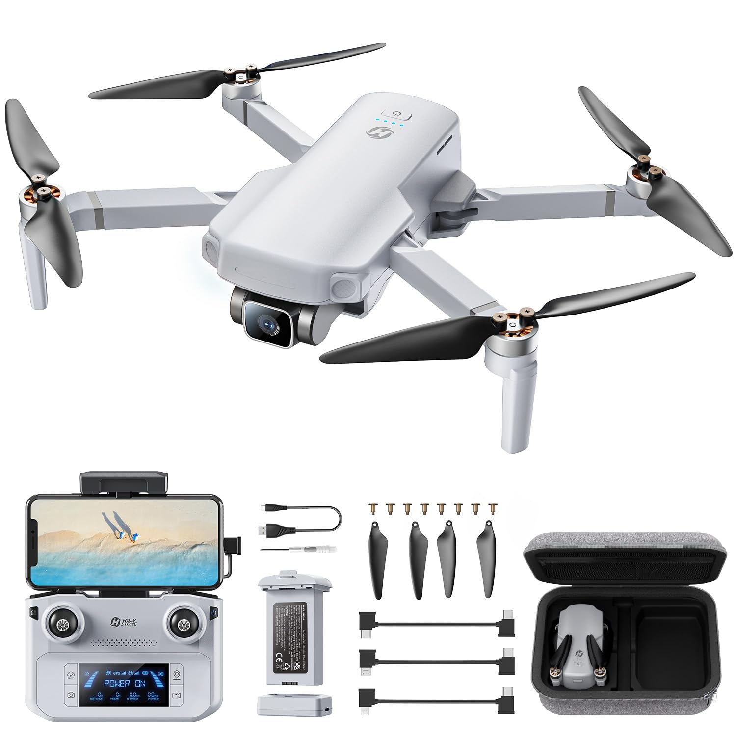 Holy Stone HS360E GPS Drone with 4K EIS Camera for Adults - 249g FAA Compliant, Foldable FPV RC Quadcopter with 1200W Sensor, 20000ft Range, Auto Return & Follow Me - Upgraded HS360S - Perfect for Aerial Photography, Travel Vlogging & Outdoor Adventures