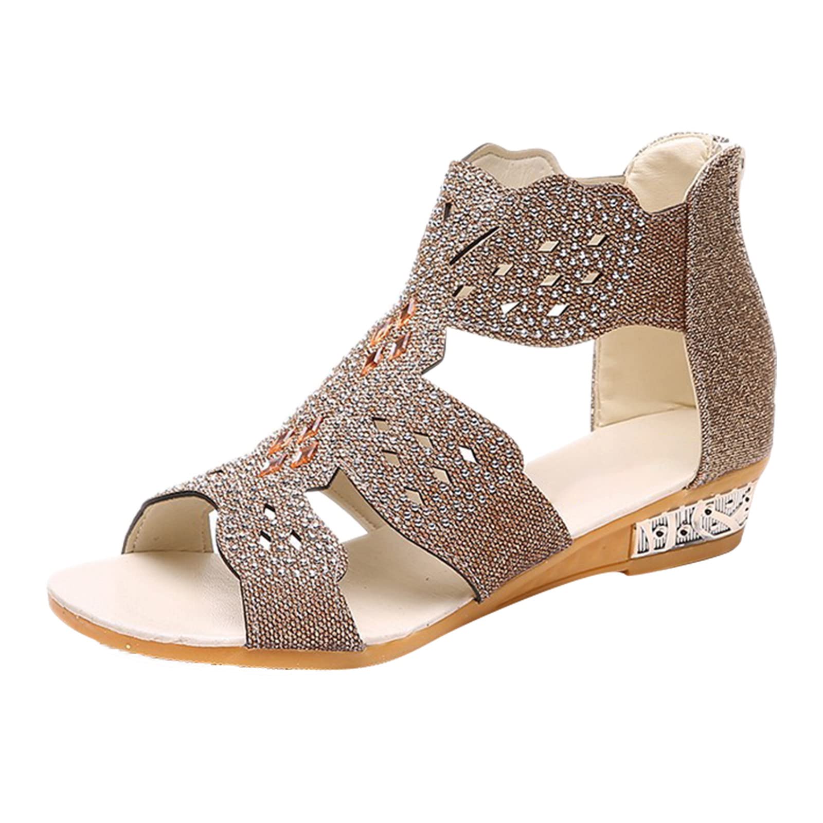 Women's Floral Waffle Slippers - Open Toe Ankle Strap Chunky Heel Sandals for Casual Wear, Home Comfort & Summer Outfits