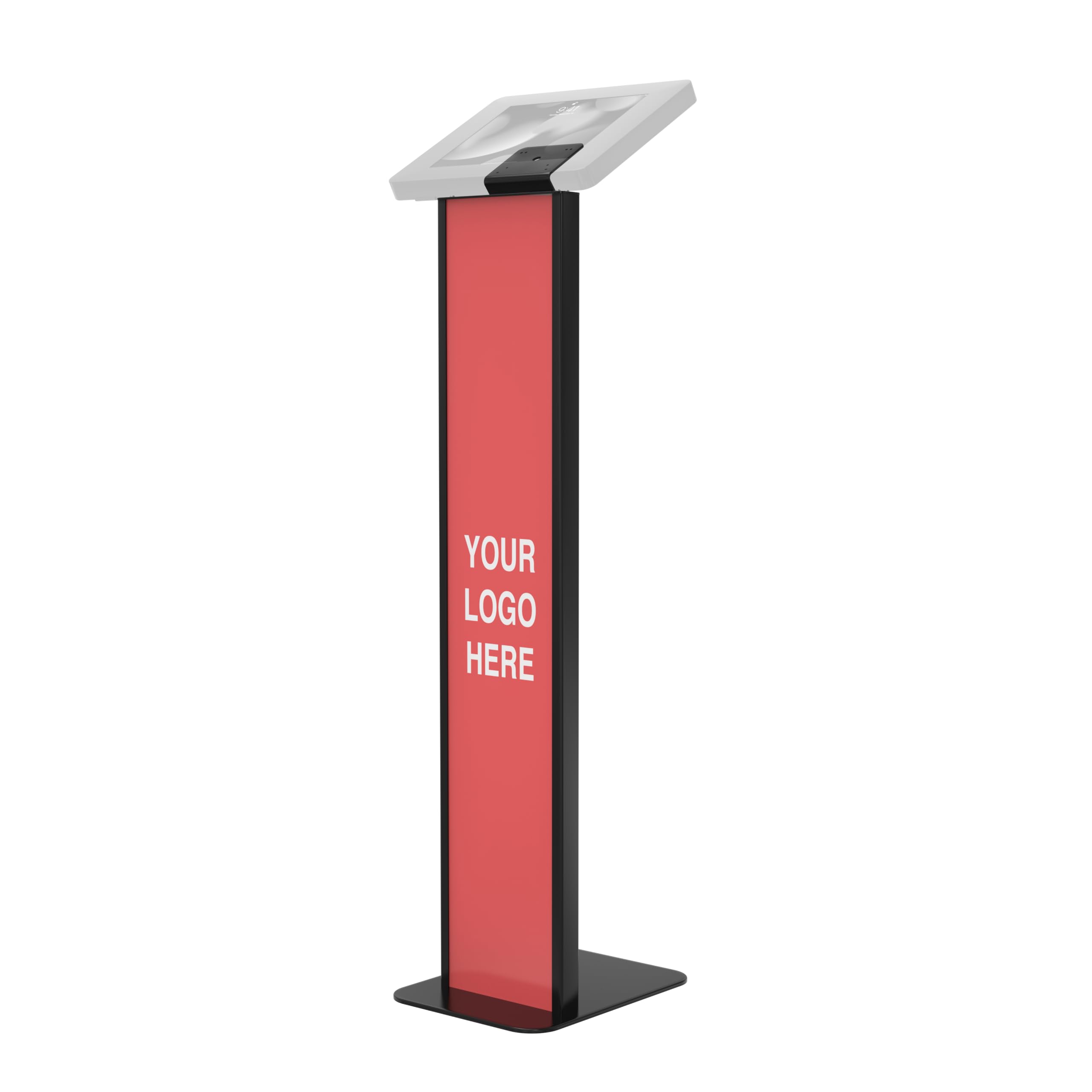 Heavy-Duty VESA Compatible Floor Stand Kiosk with Cable Management System - Scratch Resistant Weighted Base & Support Brackets - Black (ADD-PARAFSV) - Perfect for Retail Stores, Exhibitions, and Digital Signage Displays