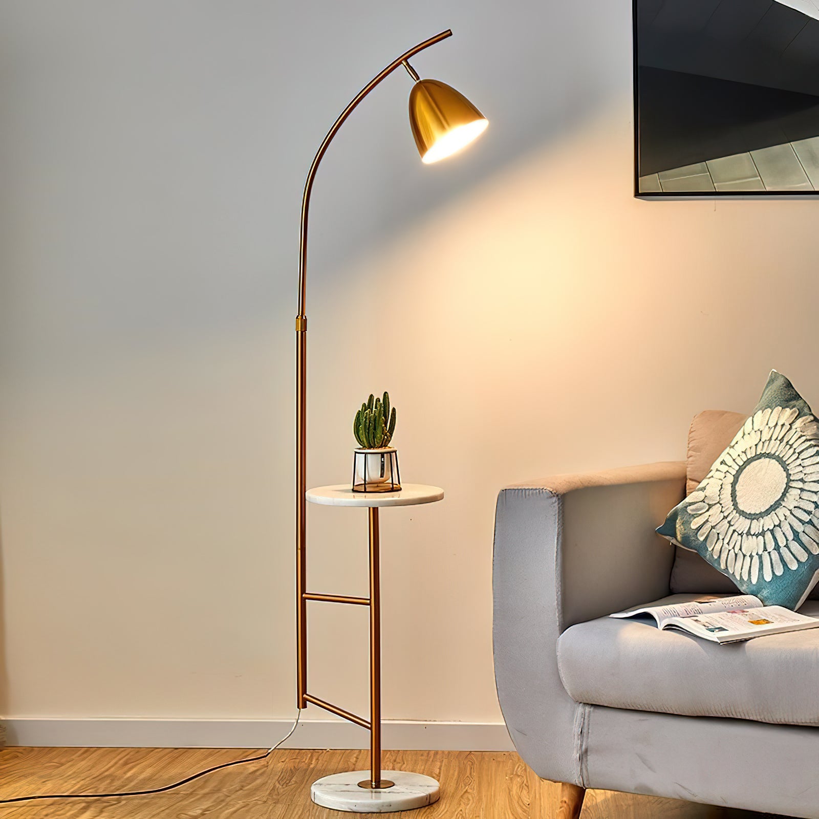 Modern LED Fishing Floor Lamp with Adjustable Brightness - Perfect for Reading, Living Room, and Bedroom Lighting