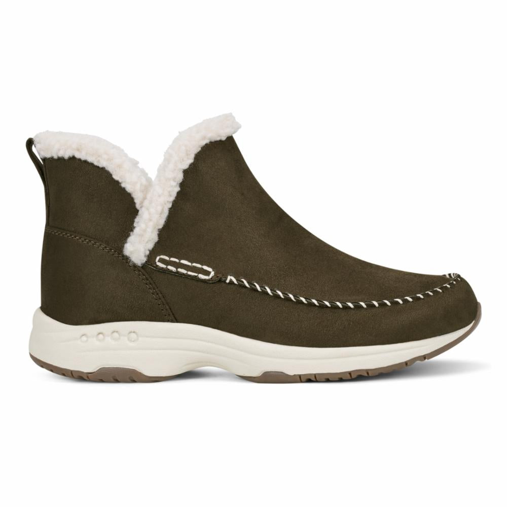 Easy Spirit Women's Tuva2 Brown Walking Shoes - Comfortable Slip-On Sneakers for Women, Lightweight Casual Shoes with Cushioned Insoles | Perfect for Walking, Travel & Everyday Wear