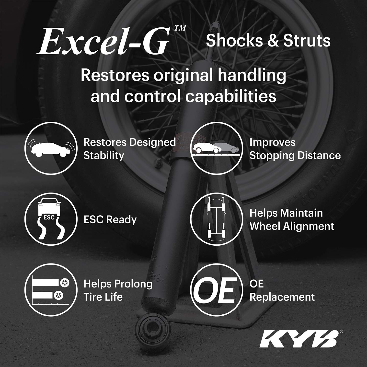 KYB 341463 Excel-G Gas Strut Replacement - Premium Shock Absorber for Smooth Ride | Perfect for Trucks, SUVs & Off-Road Vehicles