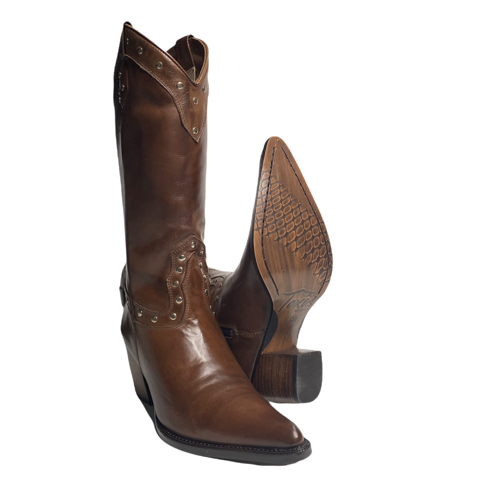 QUEEN USA TEXAS Women's Cowboy Boots - Genuine Leather Western Cowgirl Boots with Pointed Toe for Women | Perfect for Rodeo, Country Dancing & Fashion Outfits