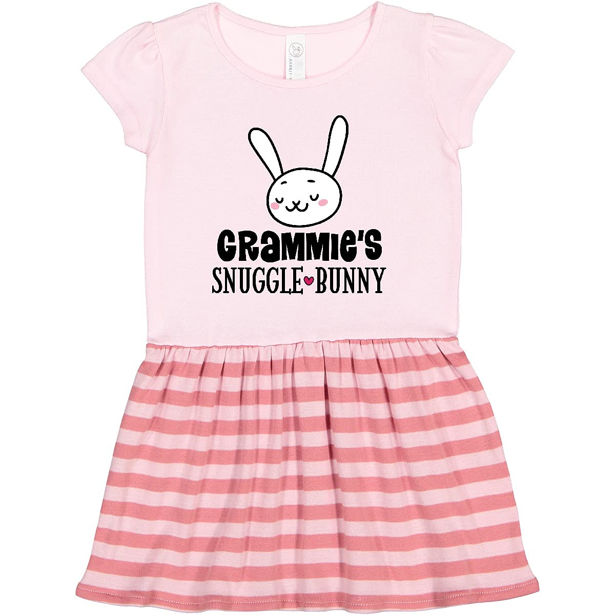 Inktastic Grammie Snuggle Bunny Easter Outfit - Adorable Toddler Dress for Girls, Soft Cotton Easter Bunny Baby Clothes (Pink/White) - Perfect for Easter Photos, Spring Celebrations & Family Gatherings