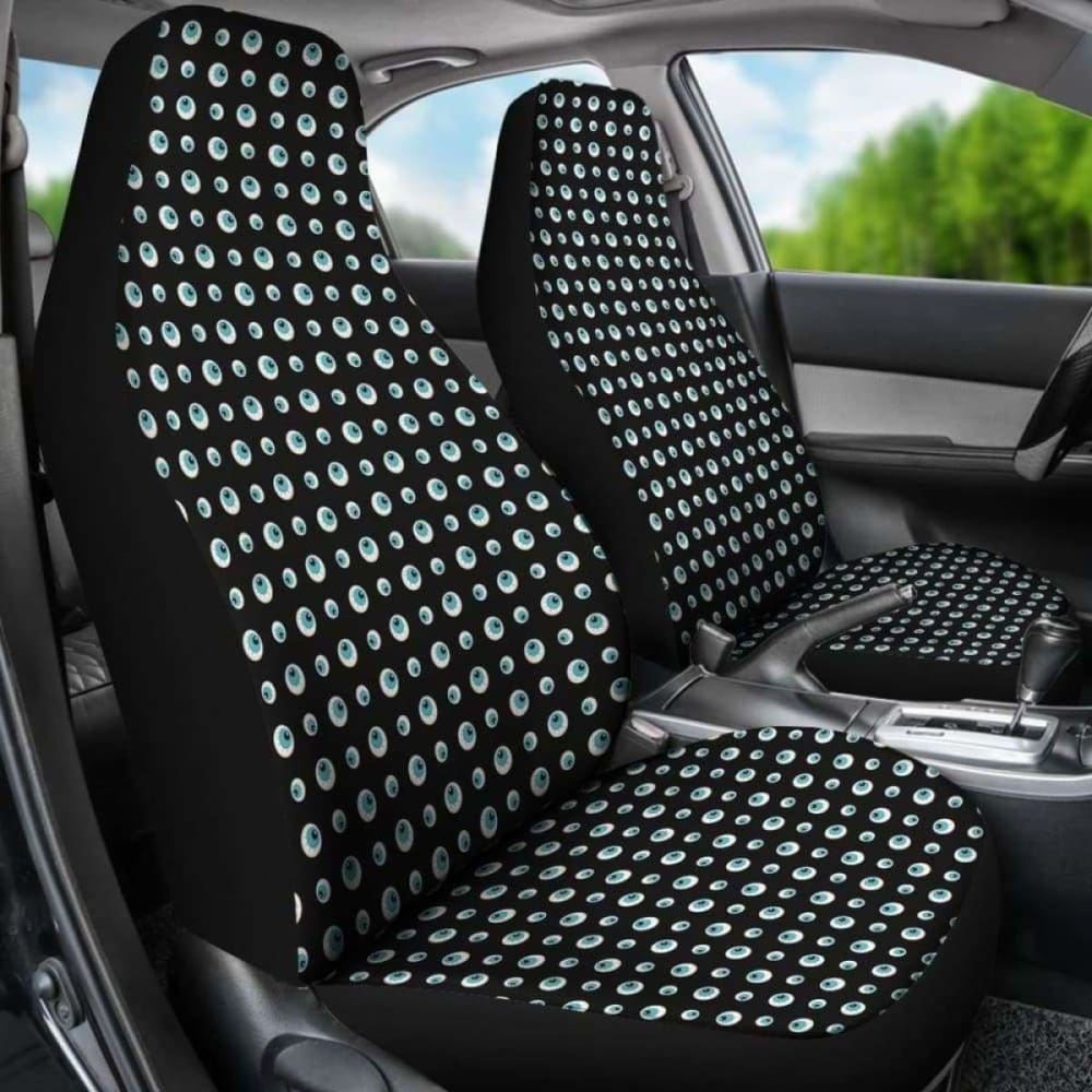 Premium Black & Blue Eyeball Pattern Car Seat Covers - Universal Fit for Cars, Trucks & SUVs - Stylish & Protective Auto Accessories for Daily Commute & Road Trips