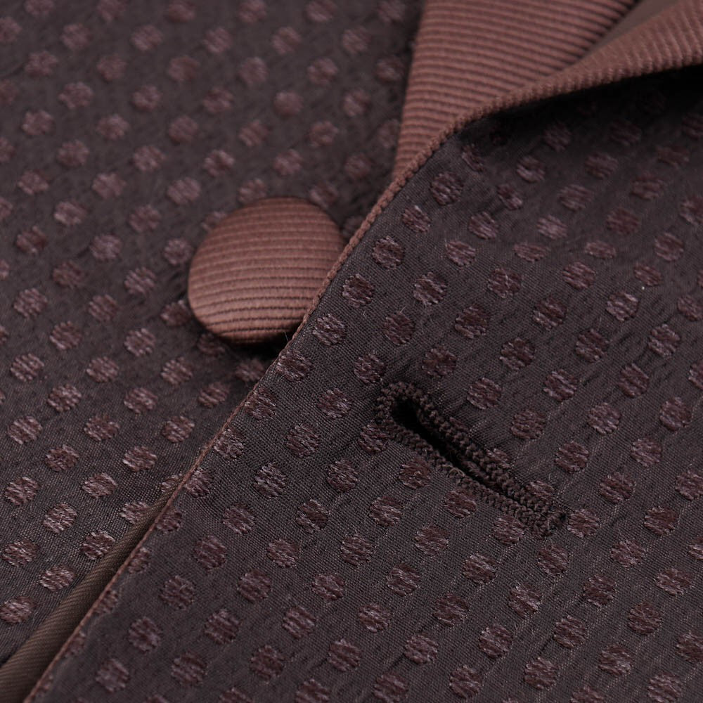 Luxury Belvest Patterned Silk Tuxedo with Peak Lapels - Elegant Formal Wear for Weddings, Galas & Black Tie Events