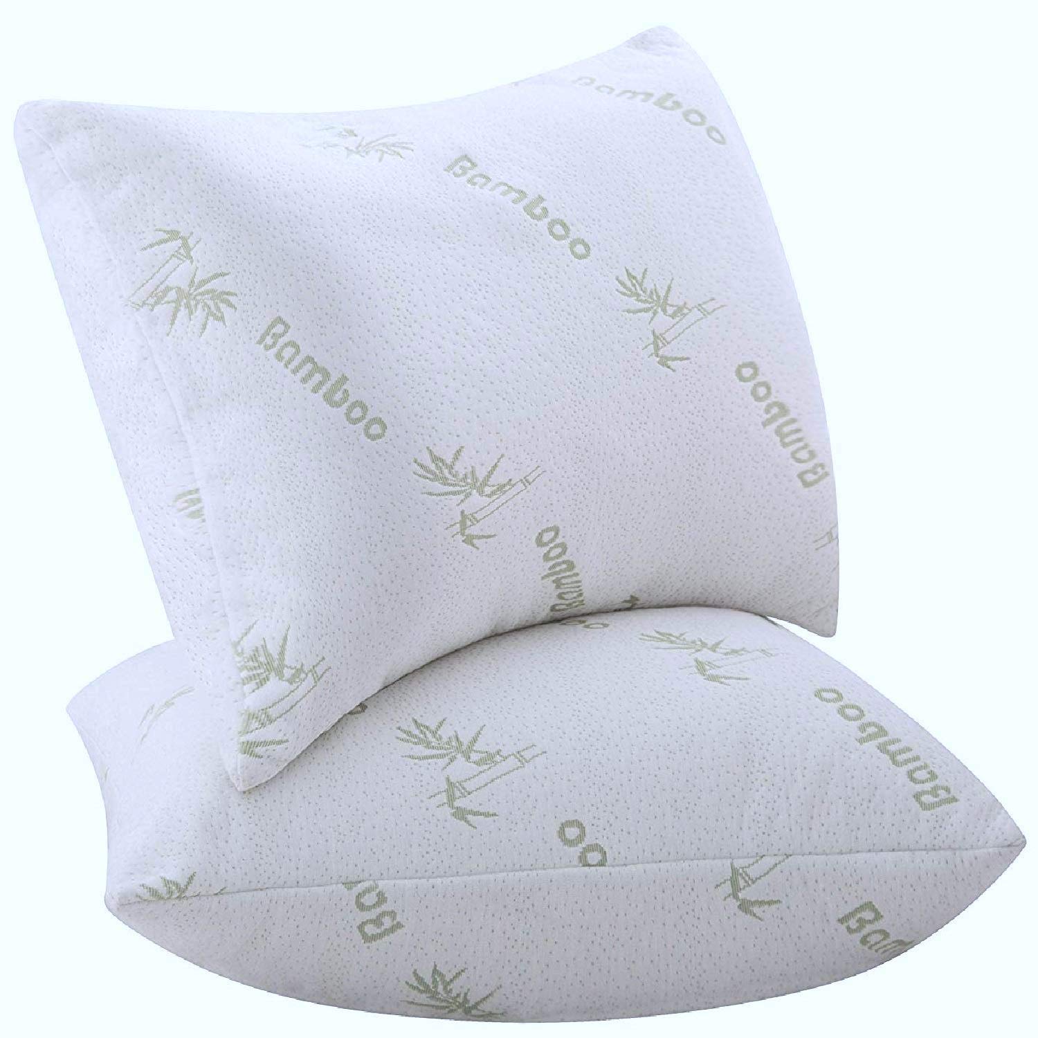 Bamboo Viscose Bed Pillows 2 Pack - Queen Size, Ultra Soft for Side & Back Sleepers - Home & Hotel Use
