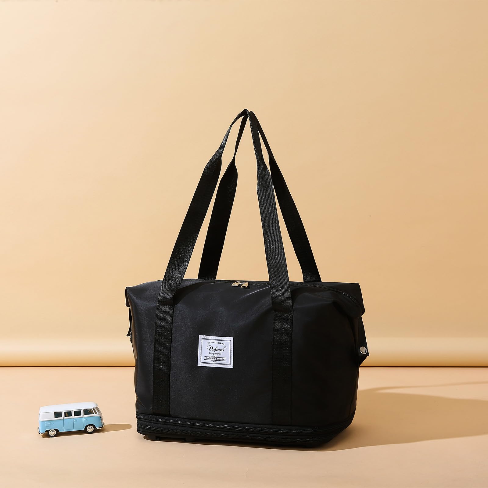 Expandable Large Capacity Weekender & Gym Tote for Women - Water-Resistant Travel Duffel Bag with Detachable Wheels & Wet-Dry Separation | Perfect for Weekend Getaways, Gym Workouts & Airplane Carry-On Luggage