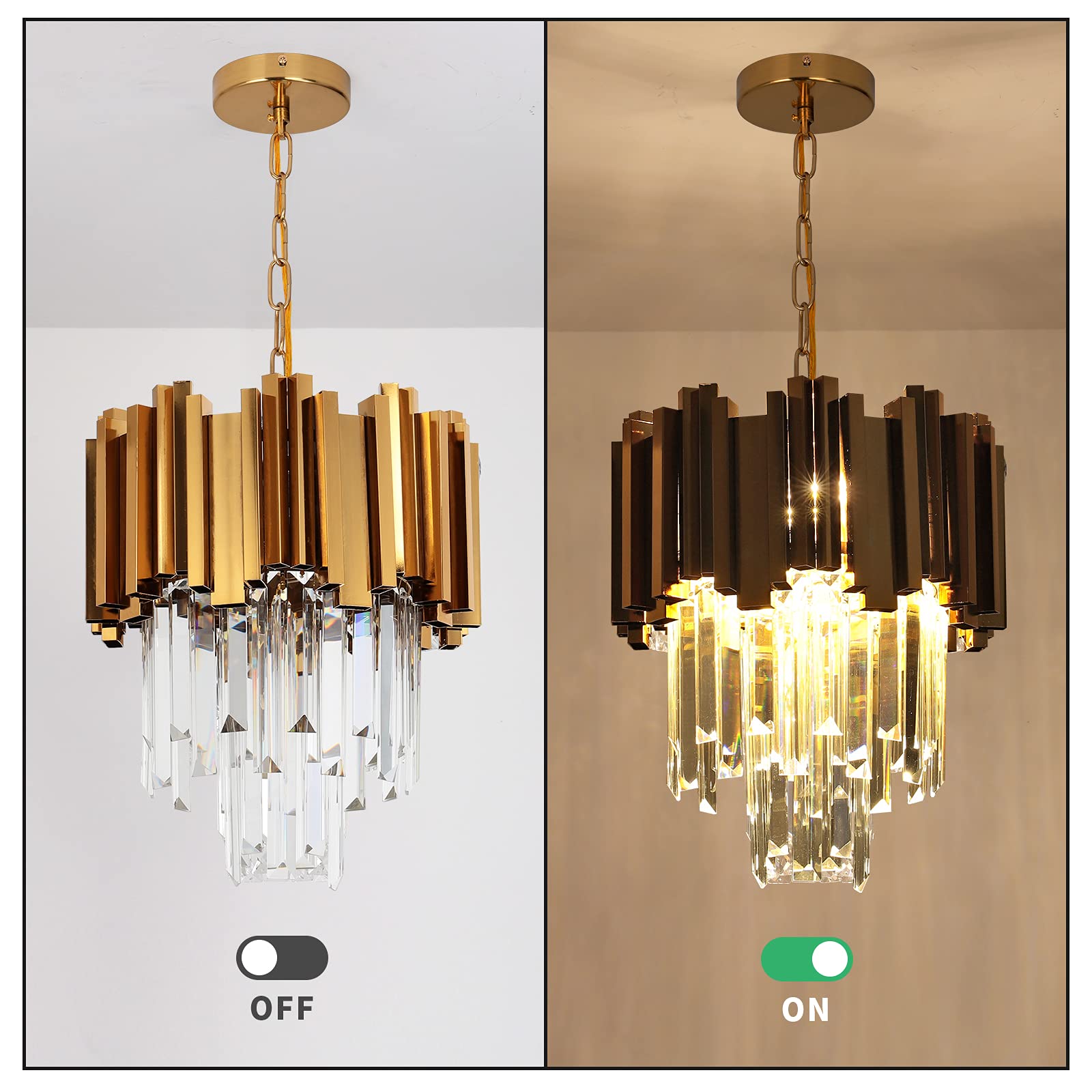 Modern Gold Crystal Chandelier - 12