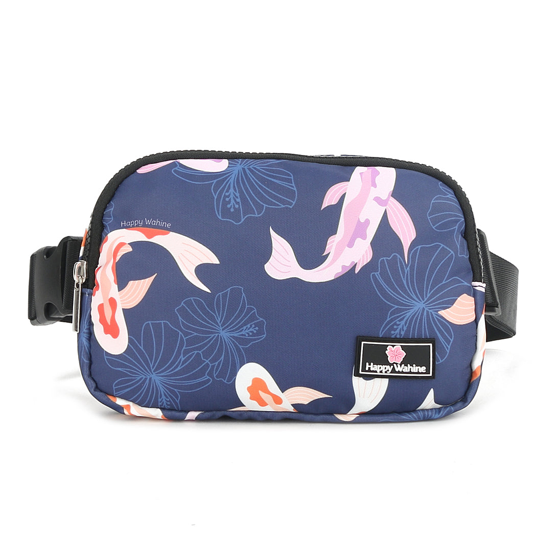 Jenna Koi Navy Belt Bag - Stylish Crossbody Fanny Pack for Women & Men - Perfect for Travel, Running, Hiking & Everyday Use