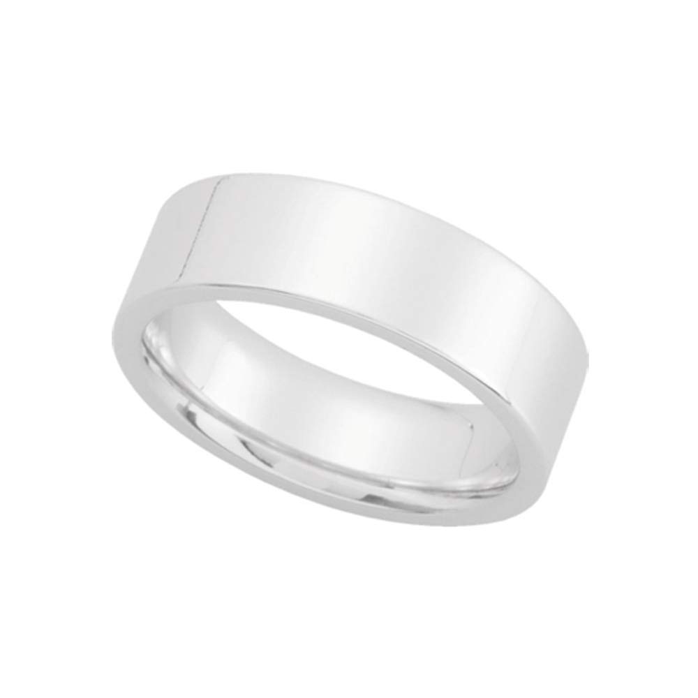 Platinum Wedding Band 6mm Flat Comfort Fit for Men & Women